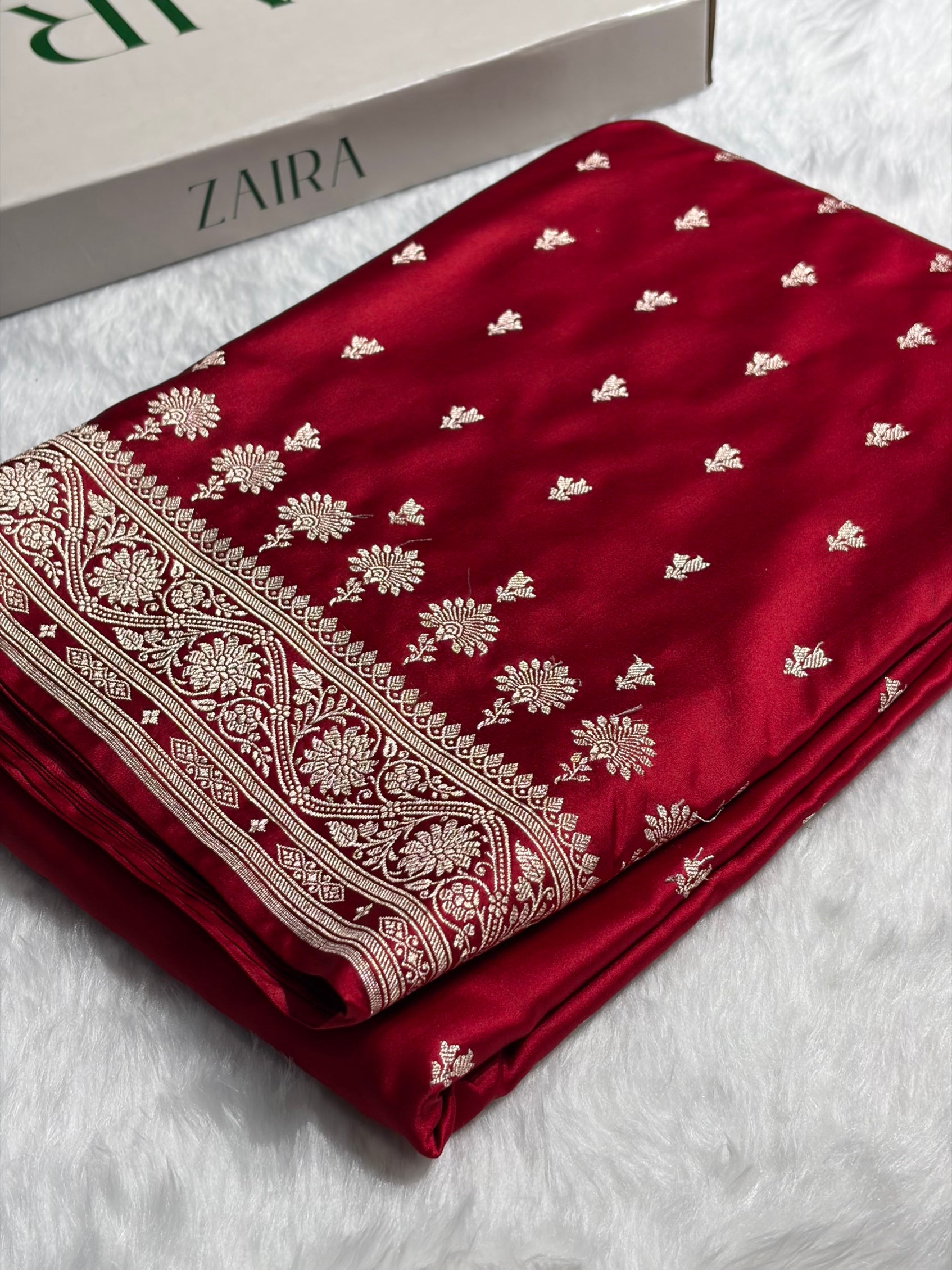 Banarasi Maroon Shades Floral Mashru Silk Saree MS89