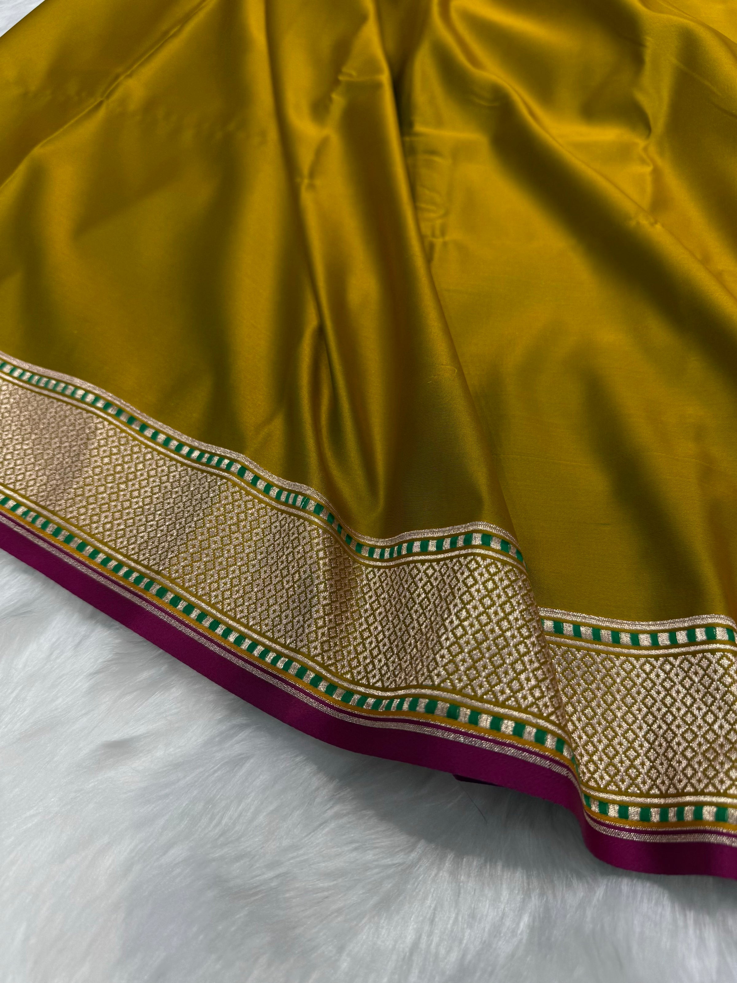 Plain Mashru with Mehendi Green Shades MSM 51