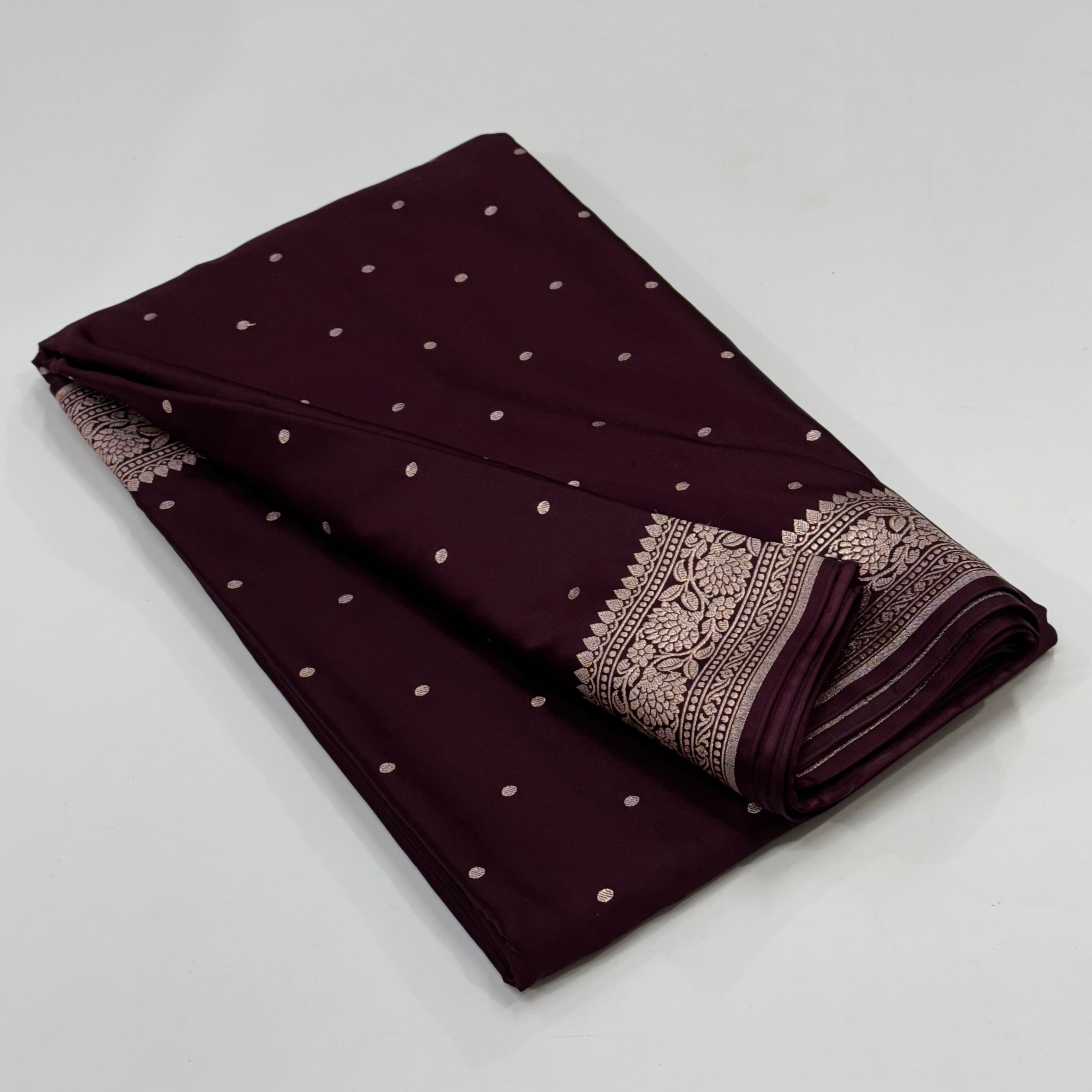 Chocolate Mashru Silk Saree