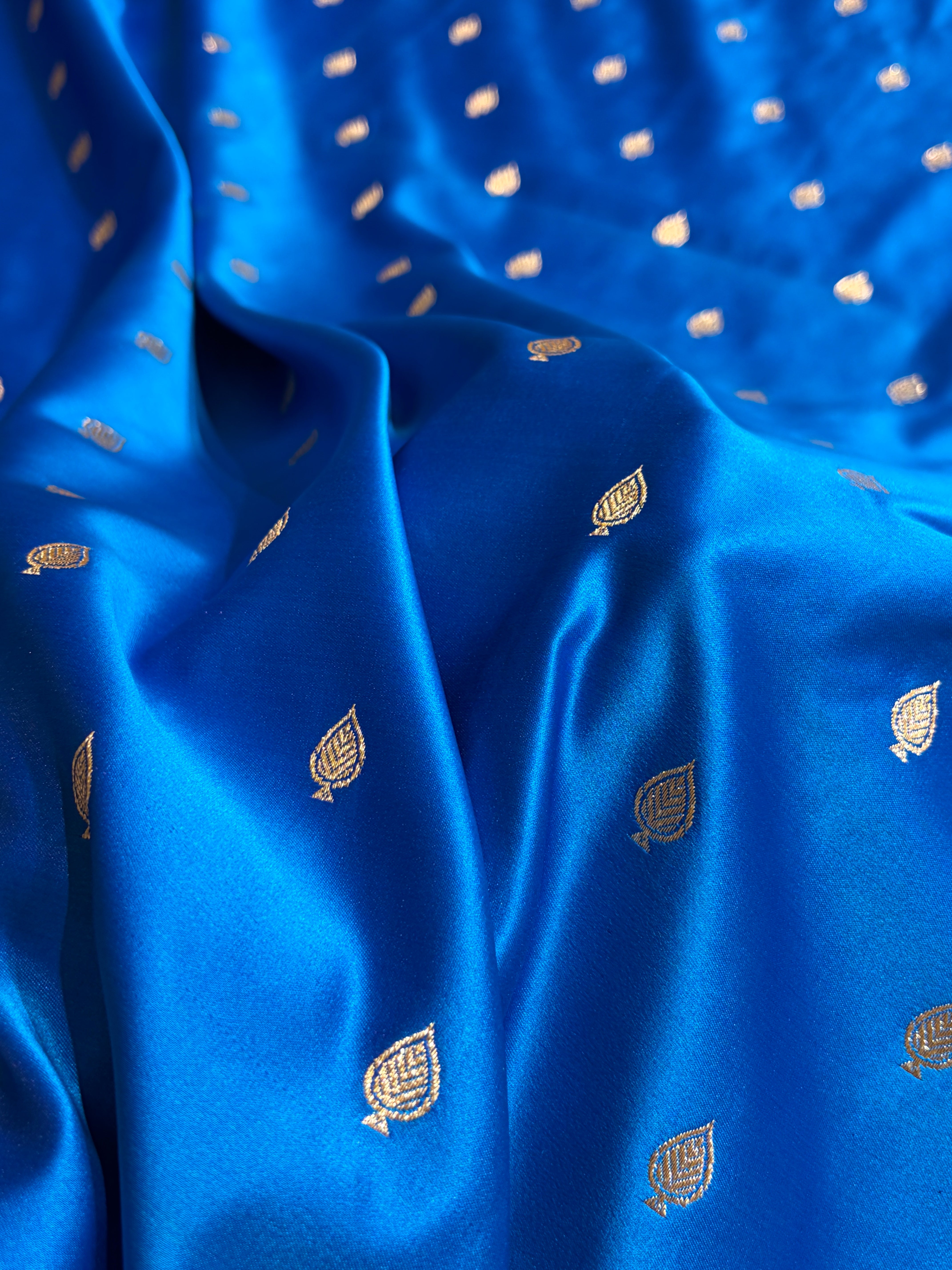Firozi Banarasi Boota Katan Silk Saree