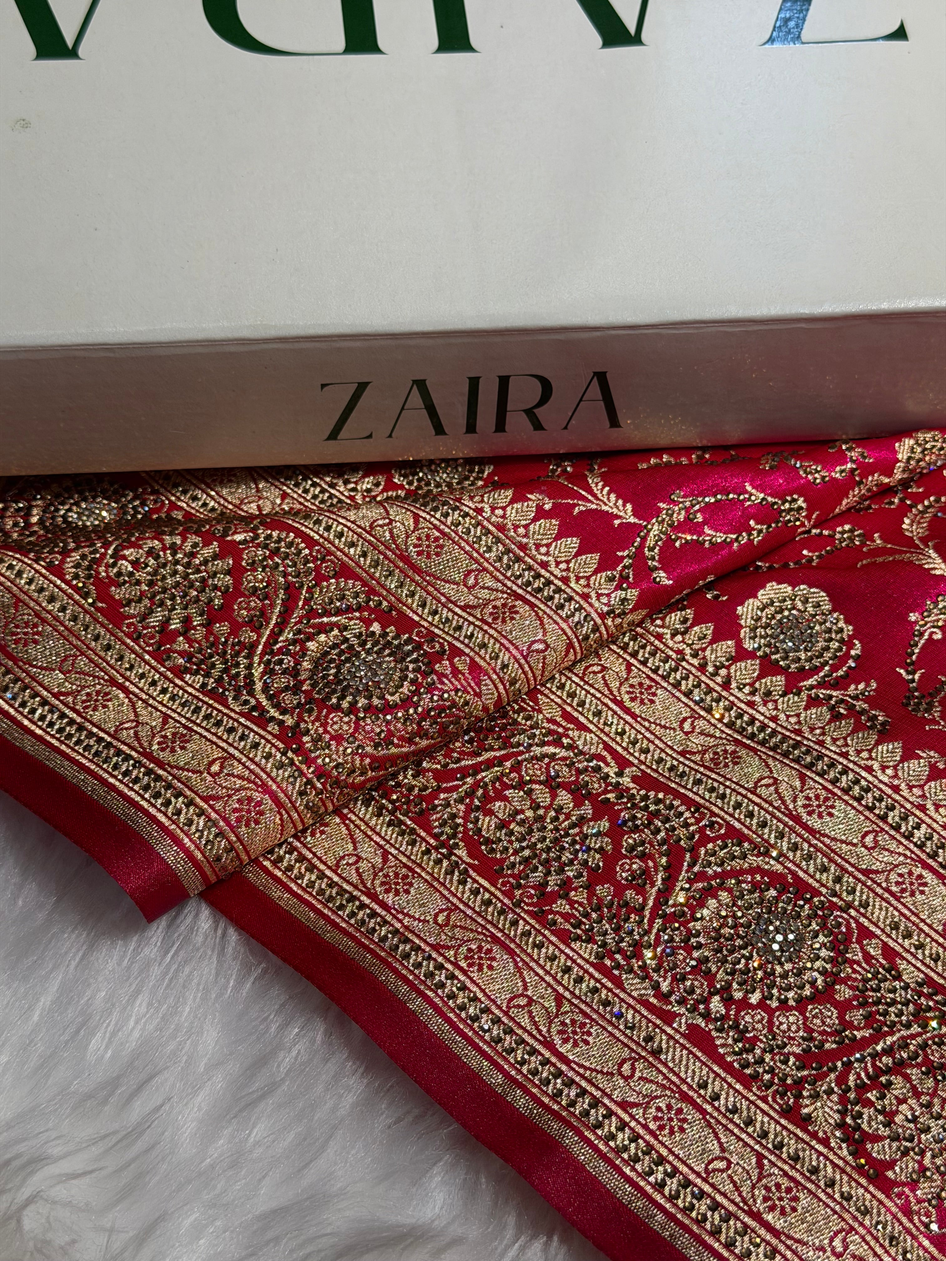 Banarasi Bridal Rani Pink Jaal with Swarovski Stone BSS13 (E)