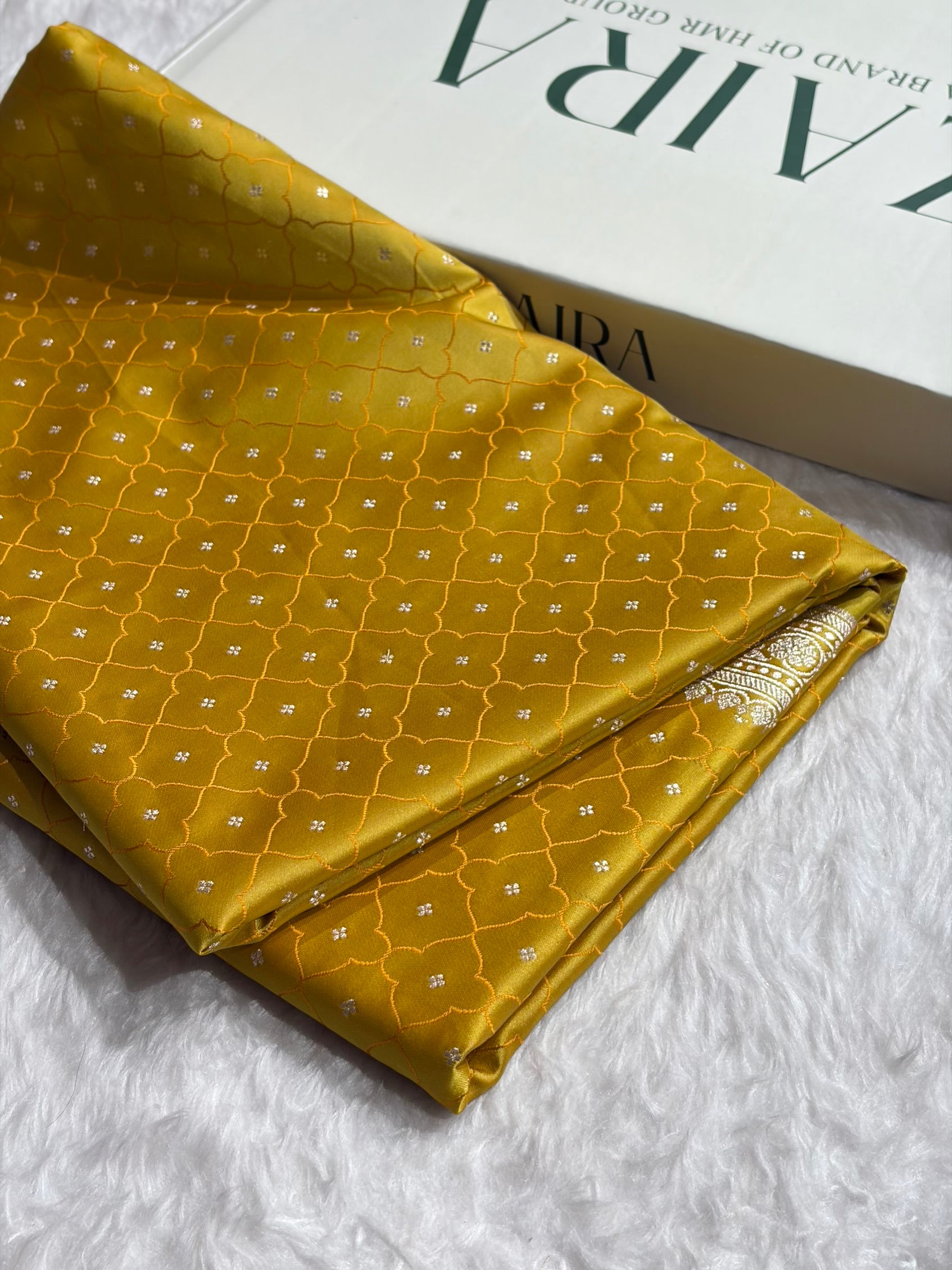 Mustard Shades Tanchoi Motif Mashru Silk Saree MST-13
