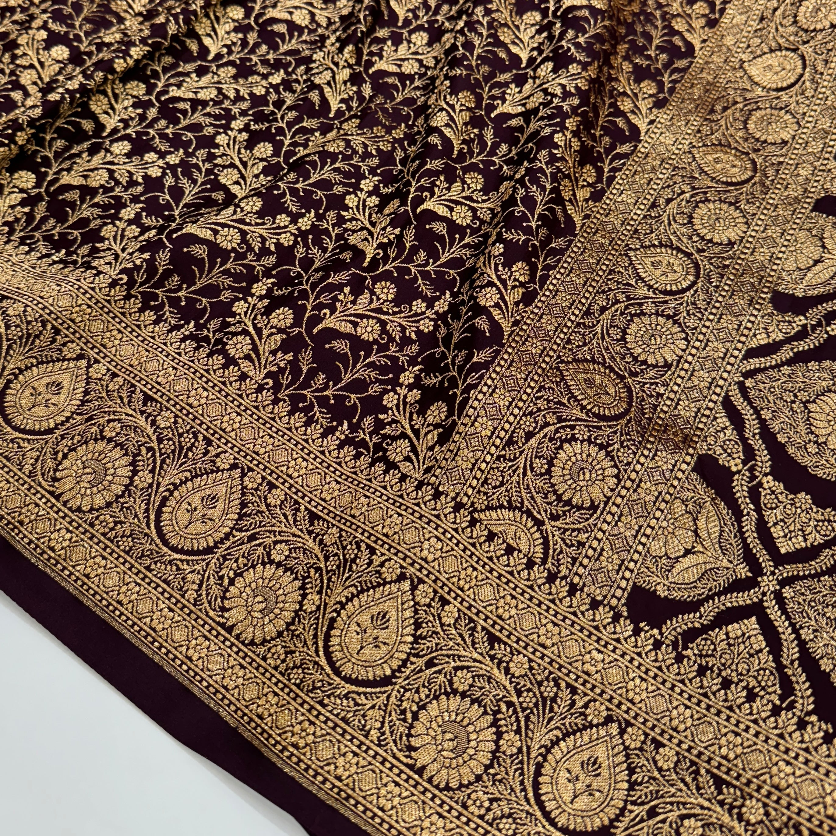 Chocolate Brocade Soft Katan Silk Saree SKB-02