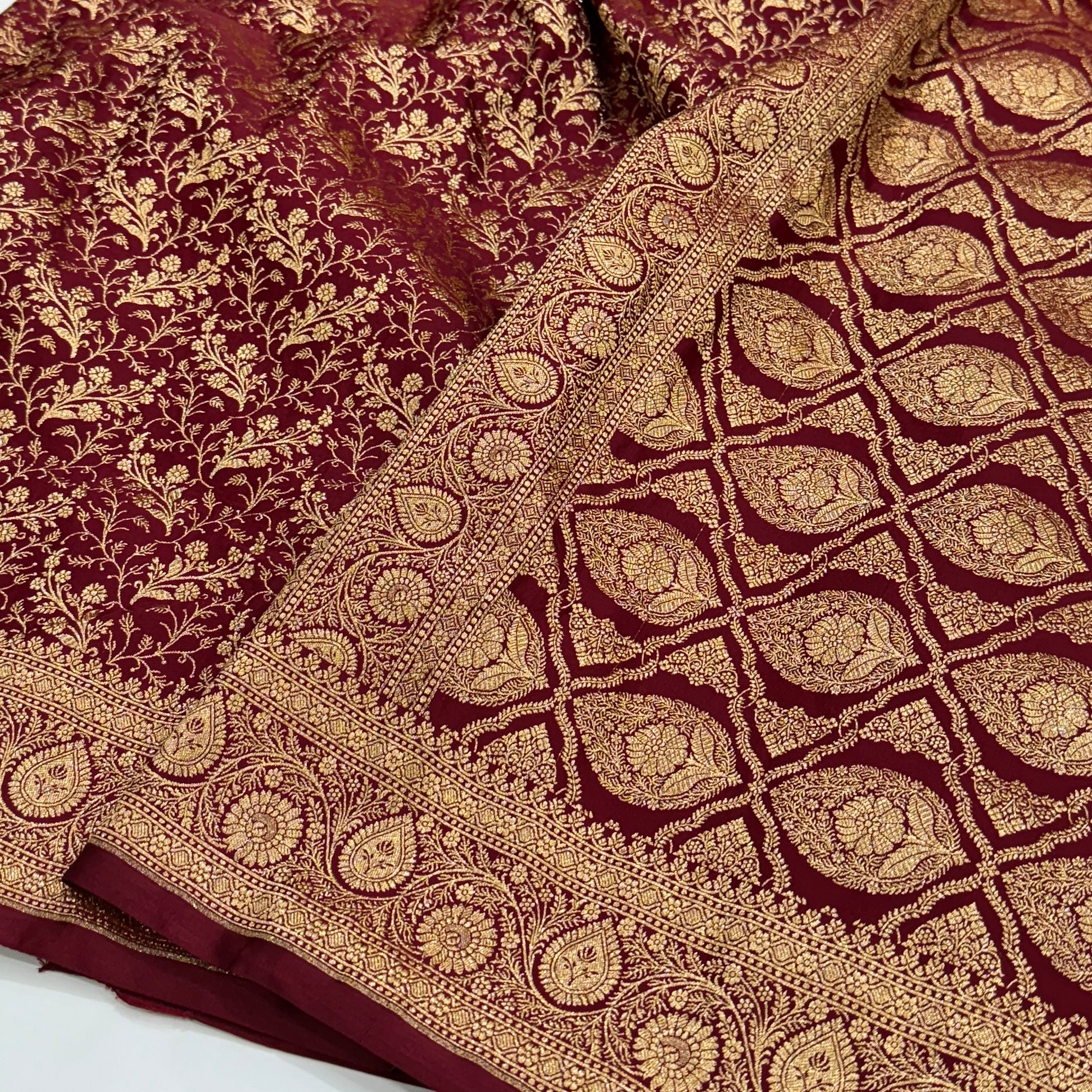 Beautiful Mahroon Brocade Soft Katan Silk Saree SKB-02