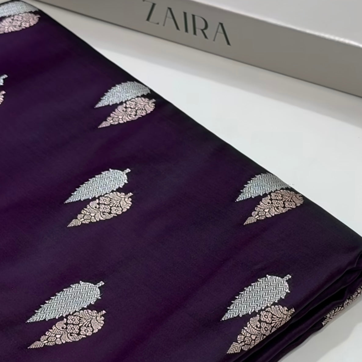 Dark Purple Dual Zari Mashru Silk Saree