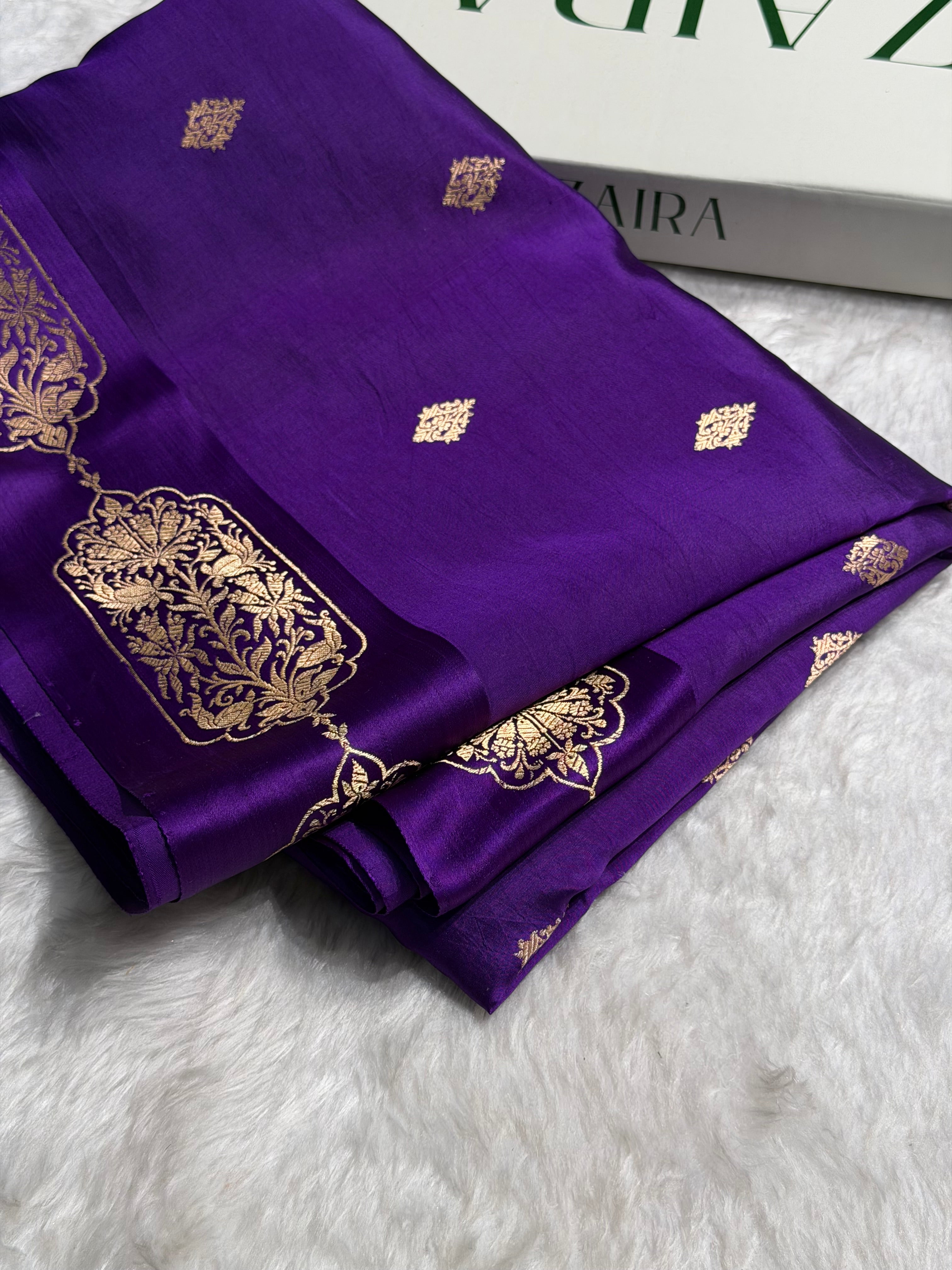 Purple Shades Handwoven Pure Katan Paper Silk RM-71