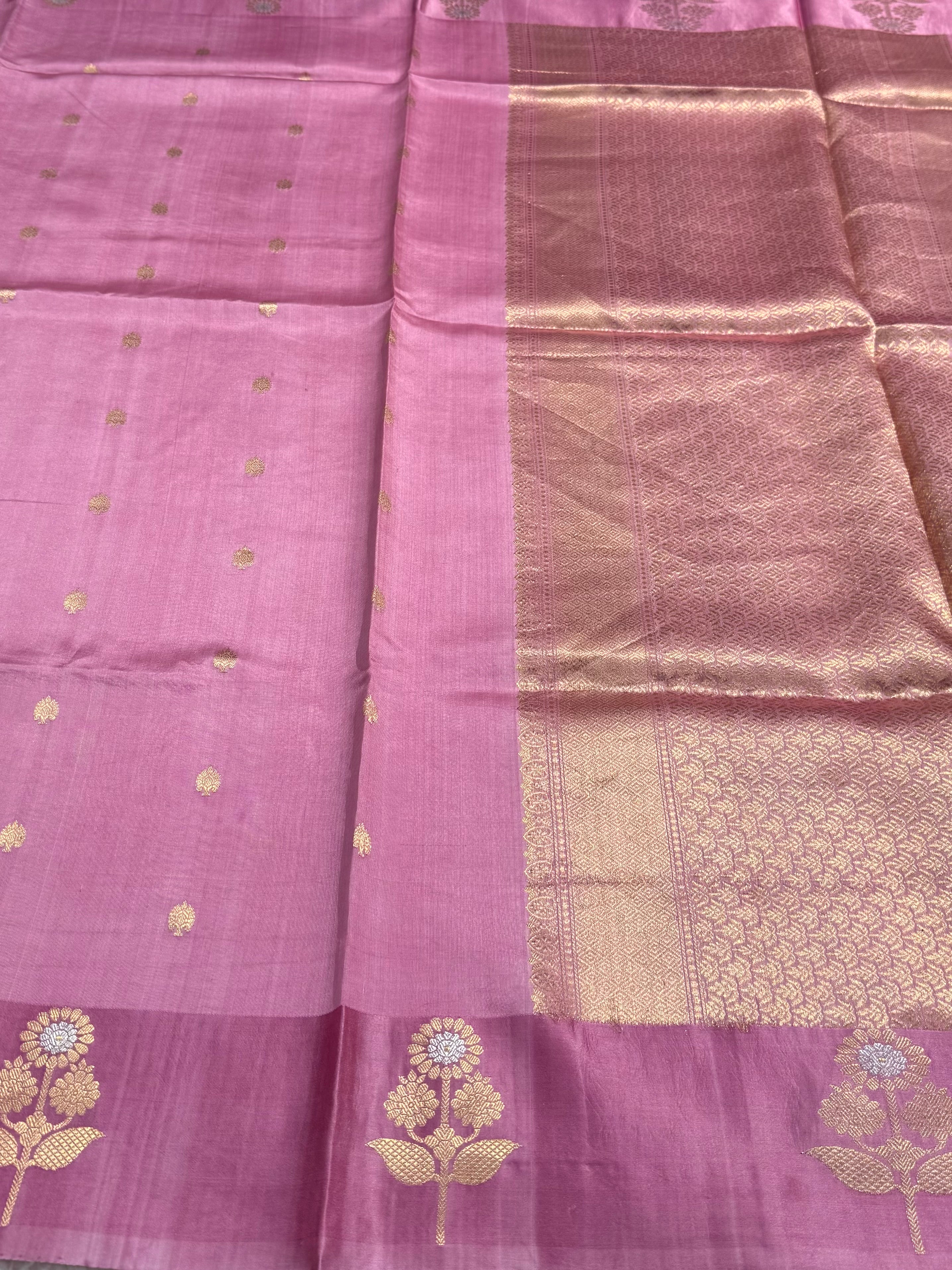 RoseBloom Pink Handwoven Paper Mango Silk