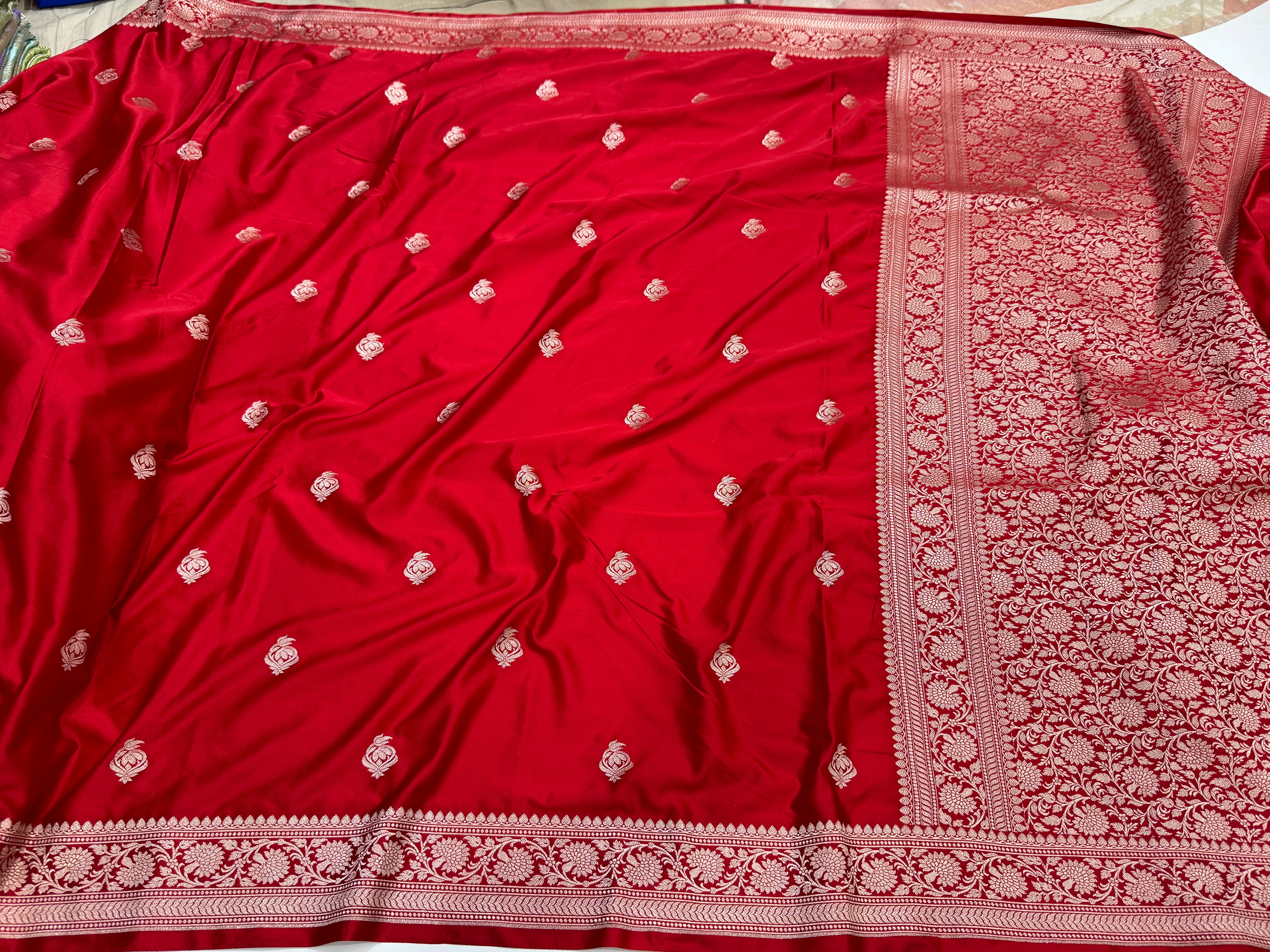 Red Boota Mashru Silk Saree MS25