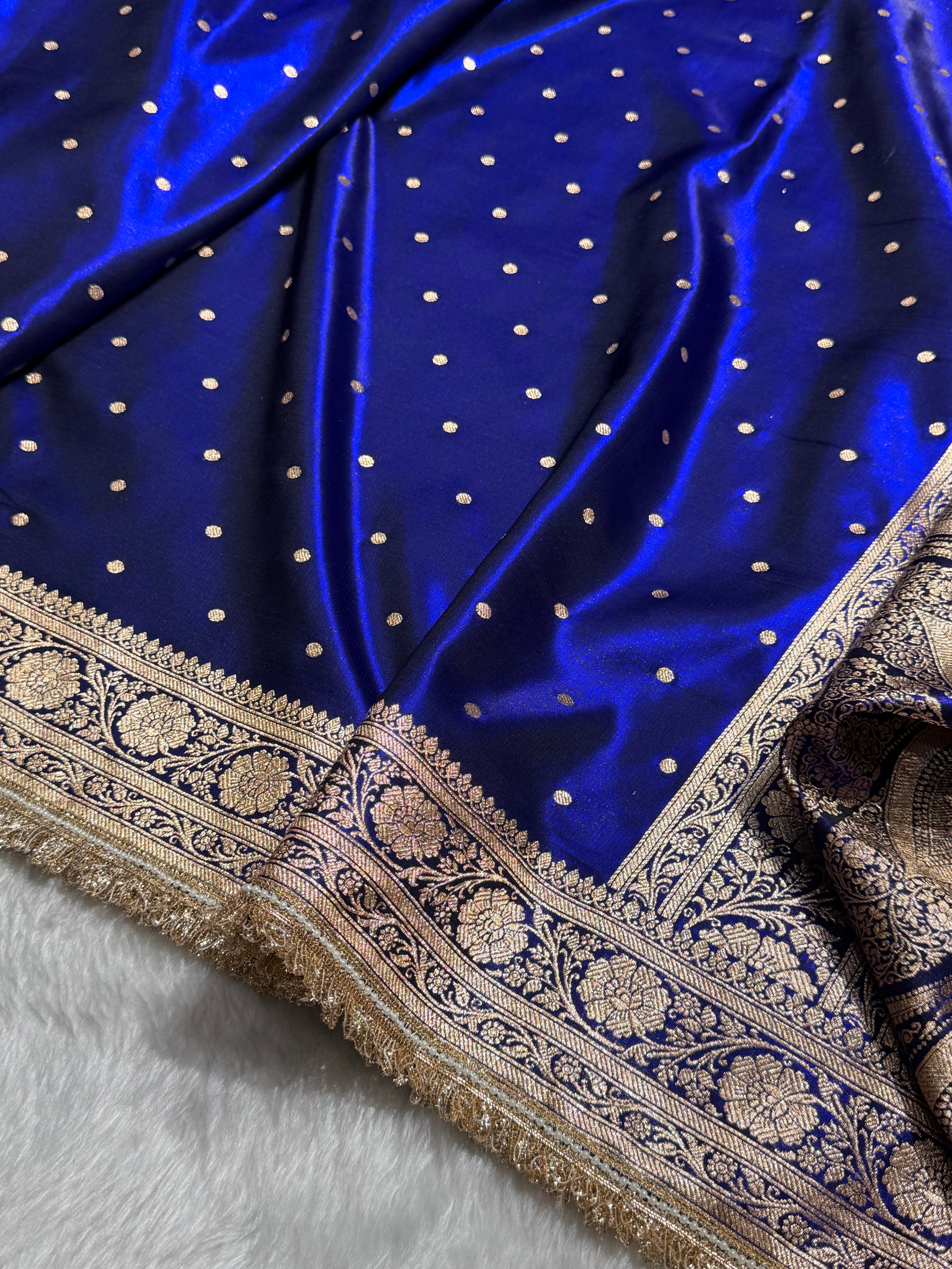 Royal Blue Booti in Peacock Shades With Gotta Patti SSGP08