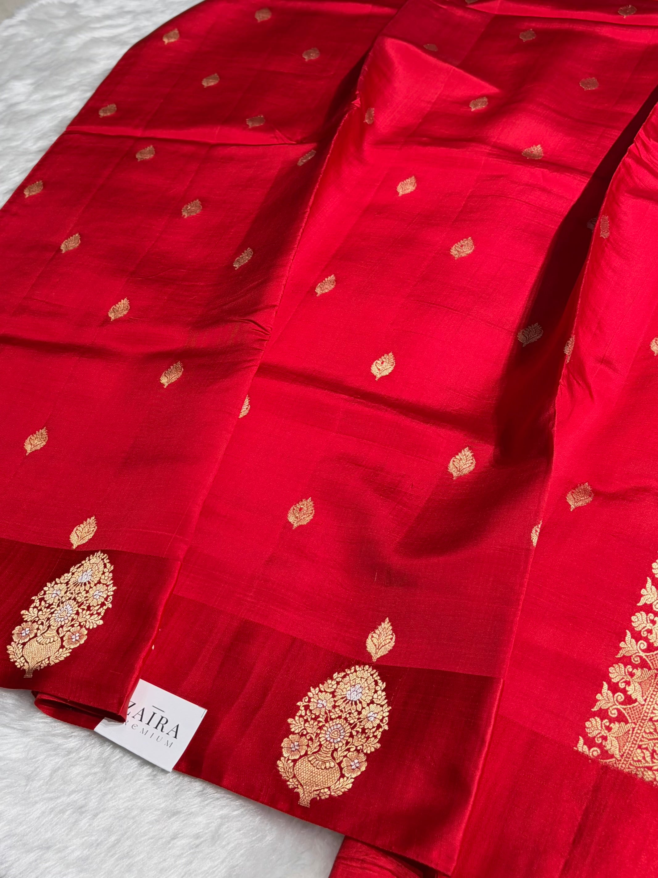 Red Shades Handwoven Pure Raw Mango Silk RM-49