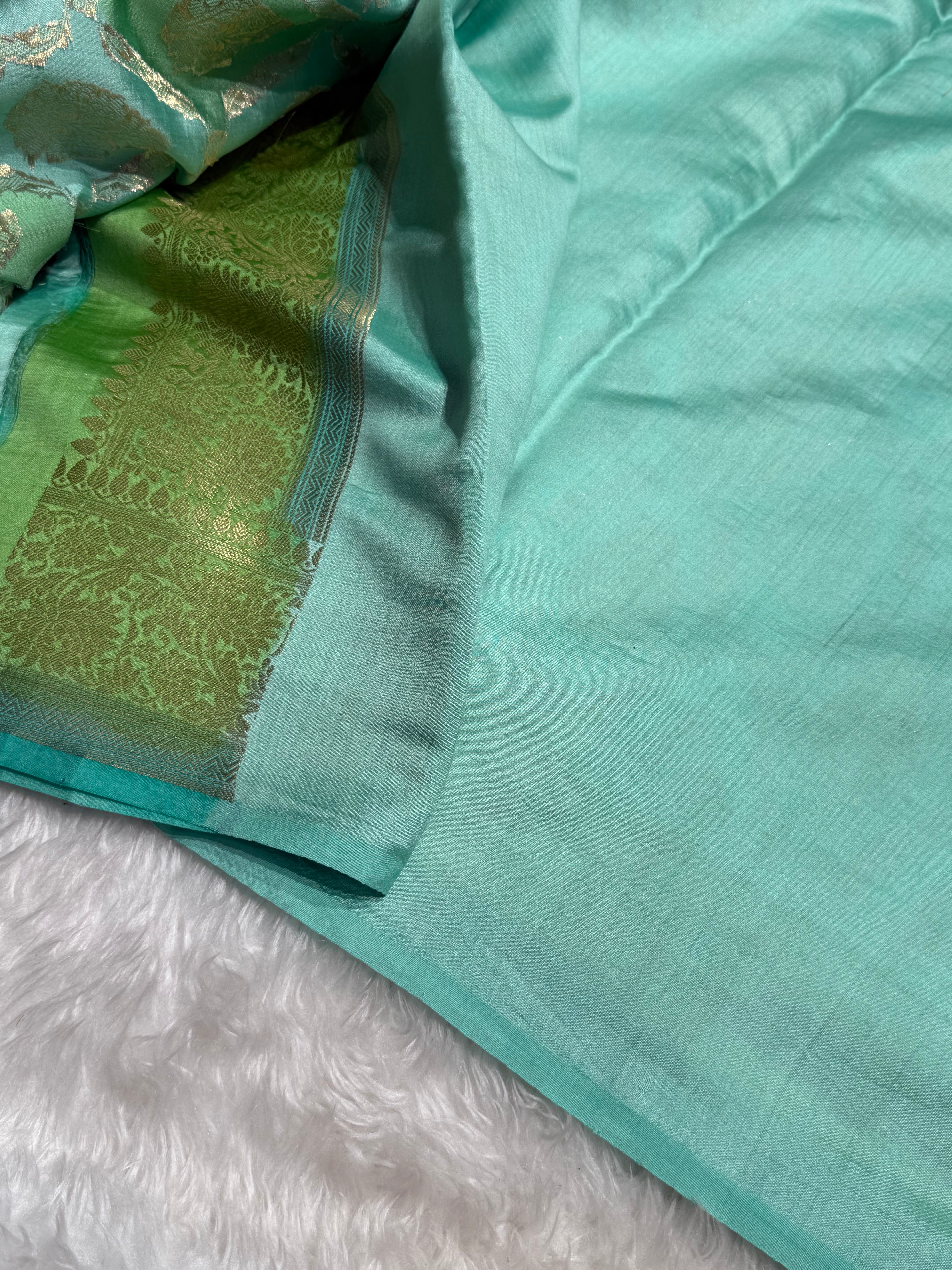 Rangkart Sage Green Shades Pure Chiniya Silk