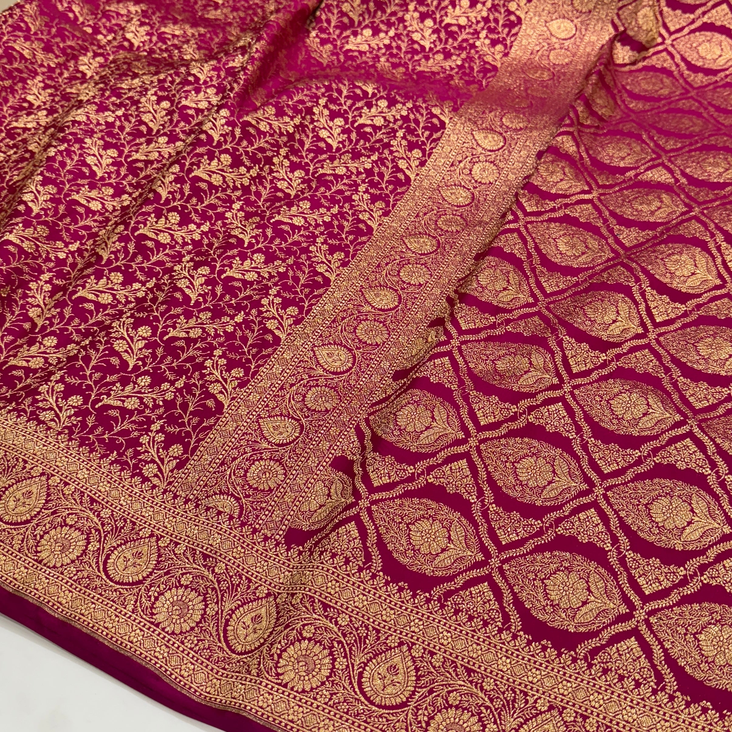 Pink Brocade Soft Katan Silk Saree SKB-02