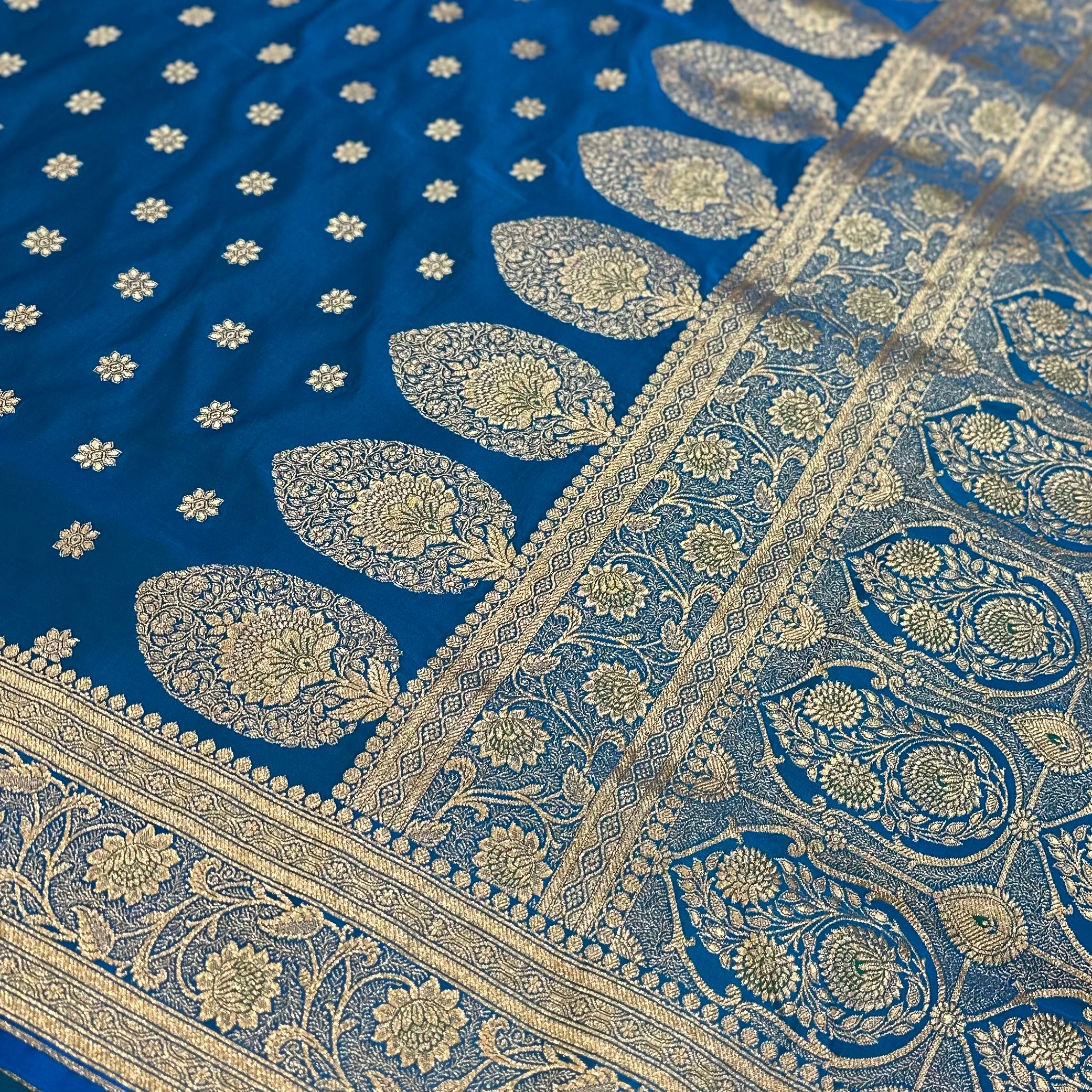 Firozy Satin Katan Boota with Beautiful Motif