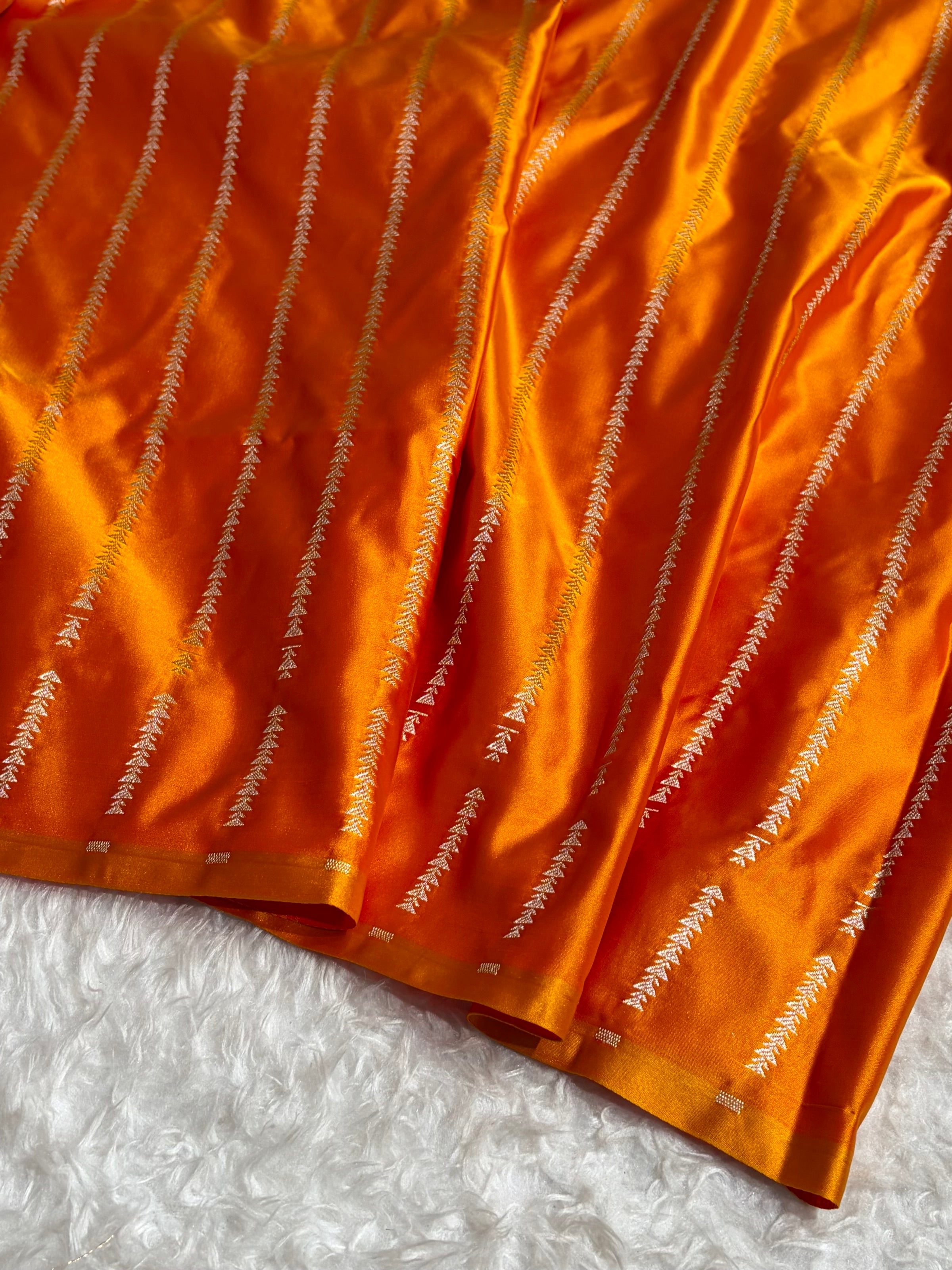 Rani / Mustard Shades Banarasi Booti Pattern Mashru Silk Saree MSM-137
