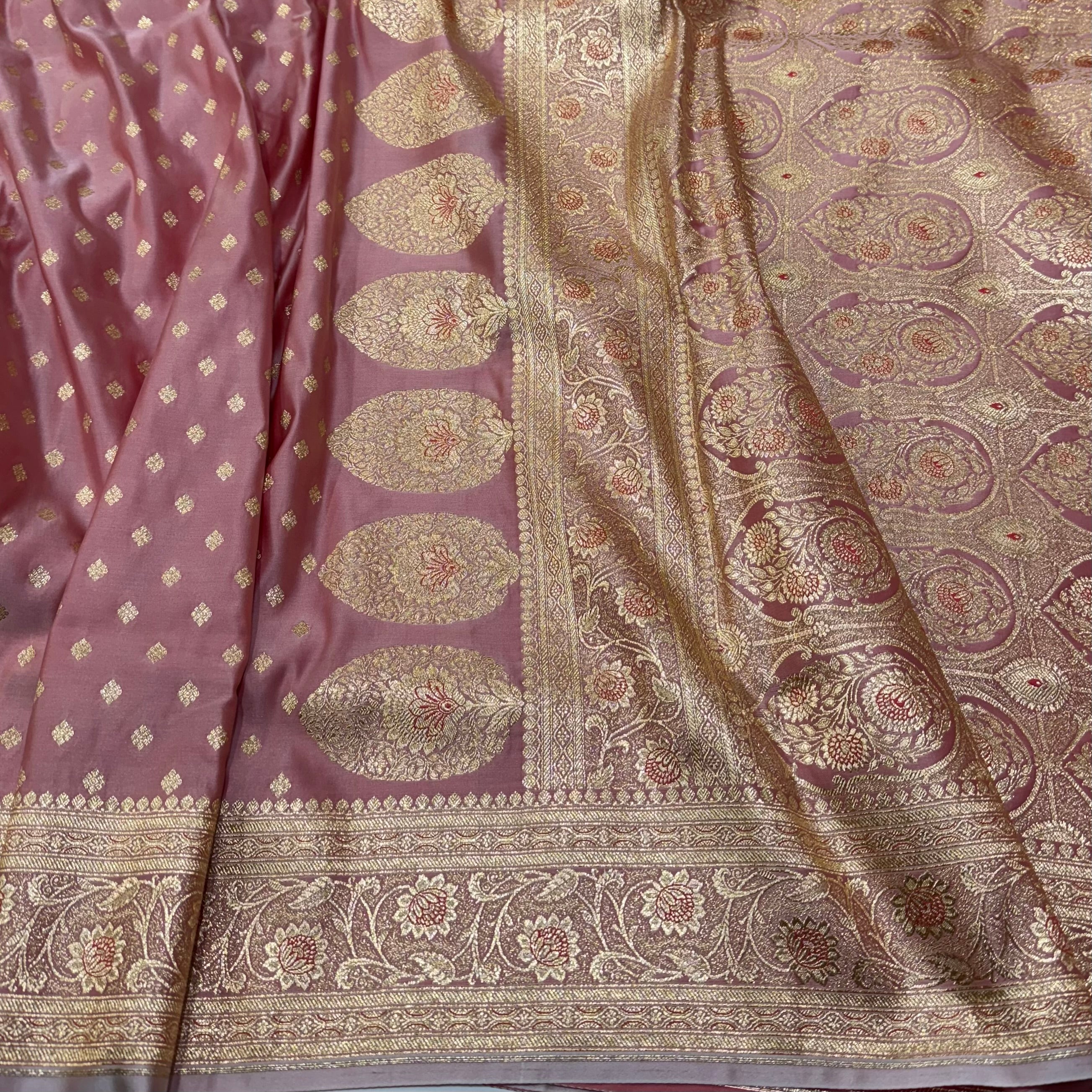 Katan Silk Saree In Baby Pink Shades SK04