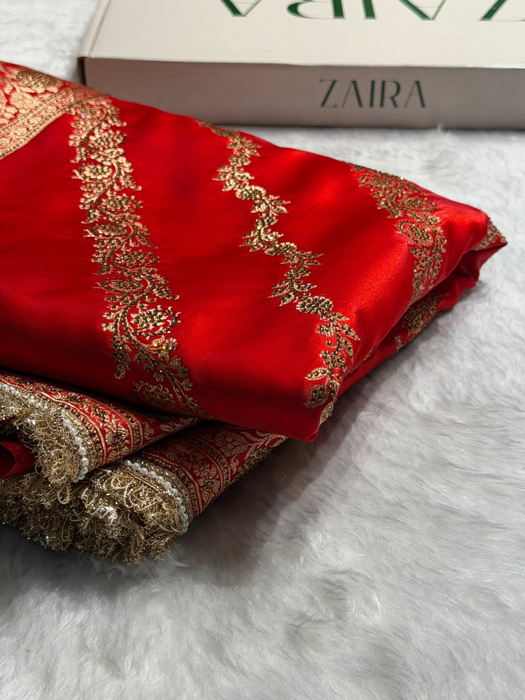 Bridal Red Cross with Swarovski Stone & Gotta Patti Work BSSGP10