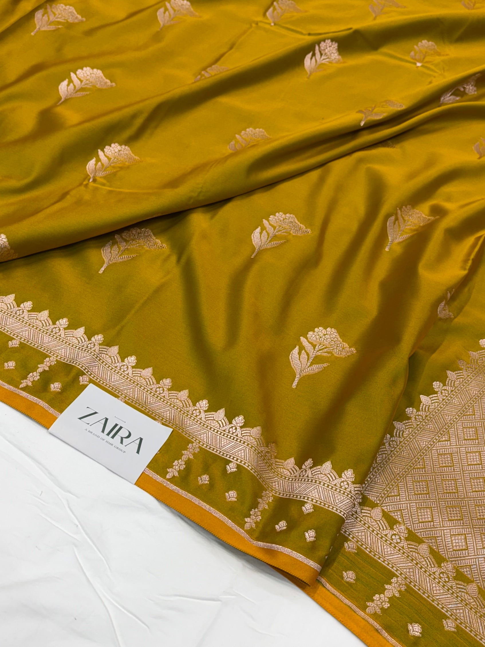 Mehndi Floral Booti Motif Mashru Silk Saree MSM-08