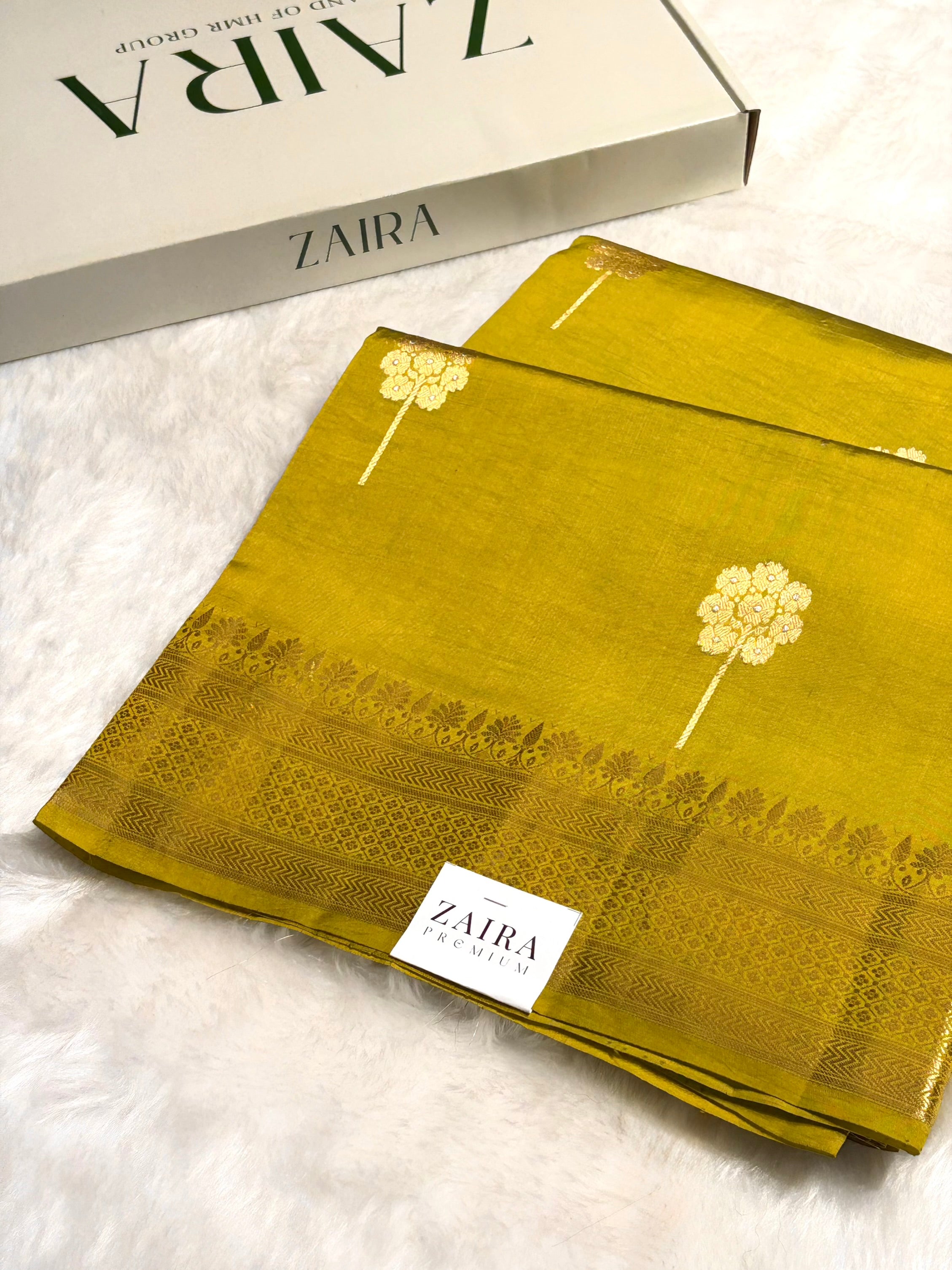 Liril Mehendi Shades Handwoven Pure Raw Mango Silk RM-47