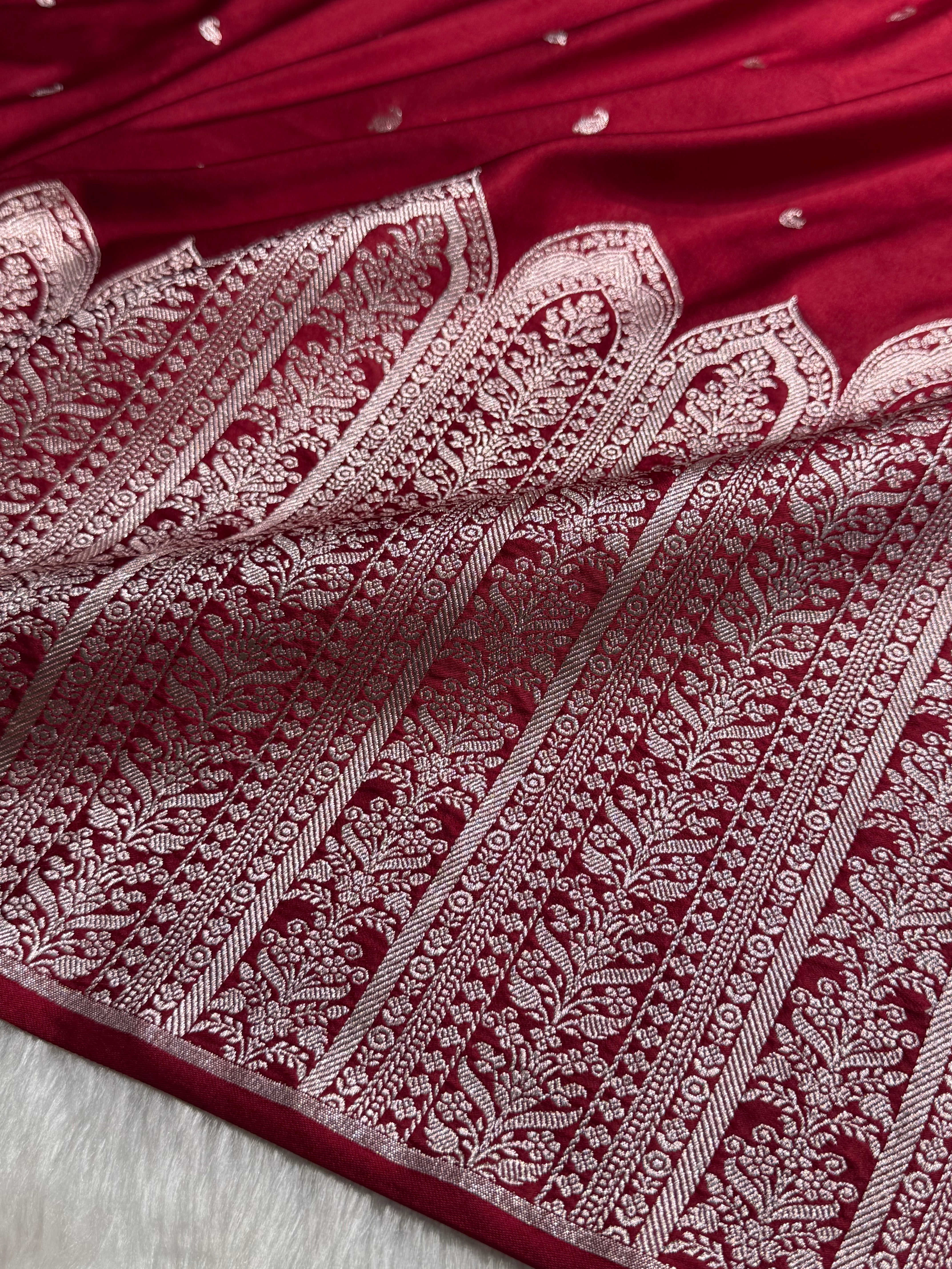 Skirt Border Maroon Mashru Silk Saree MS13