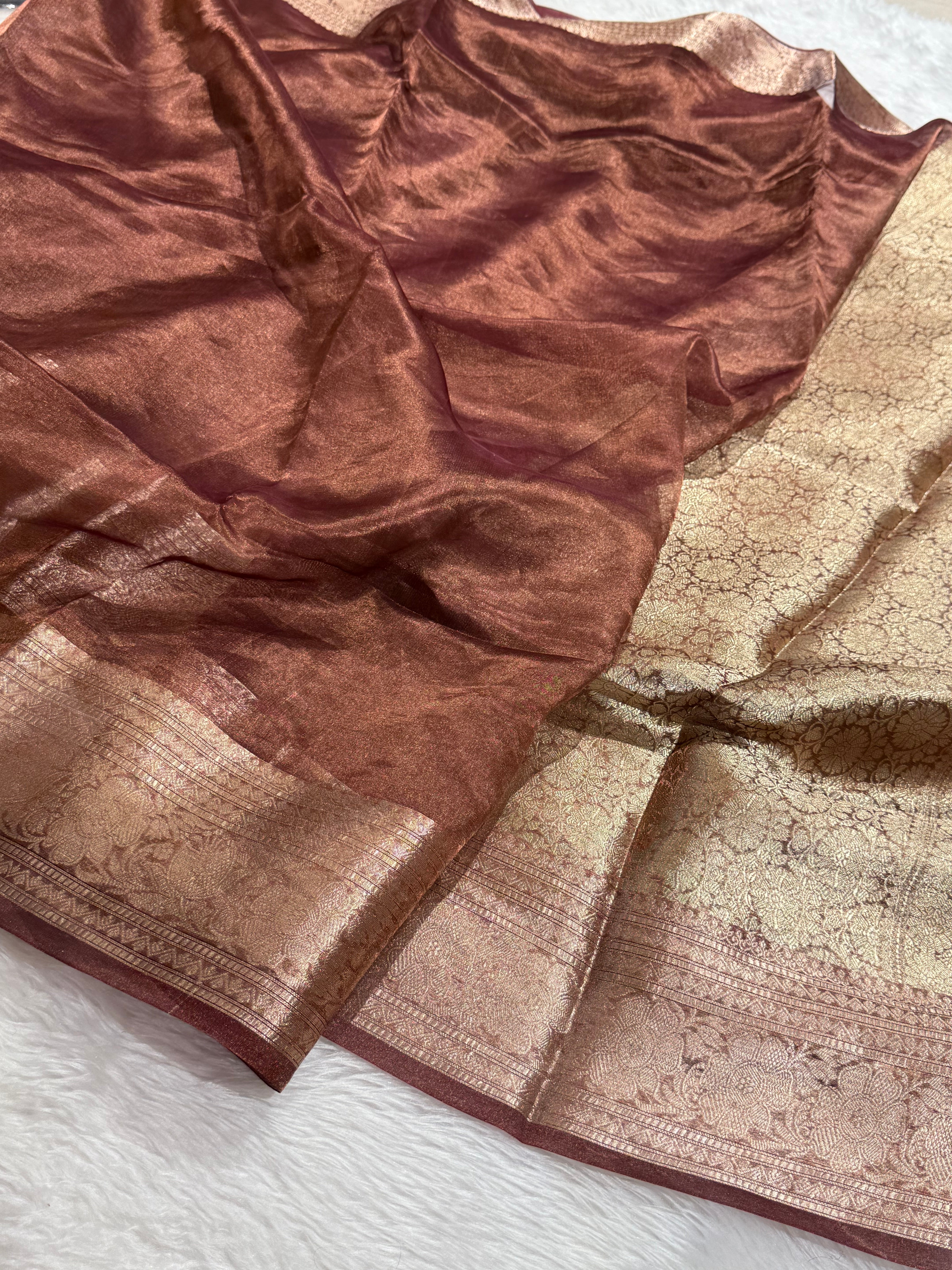 Cheeku Shades Pure Tissue Silk Saree with Brocade Blouse PT-14