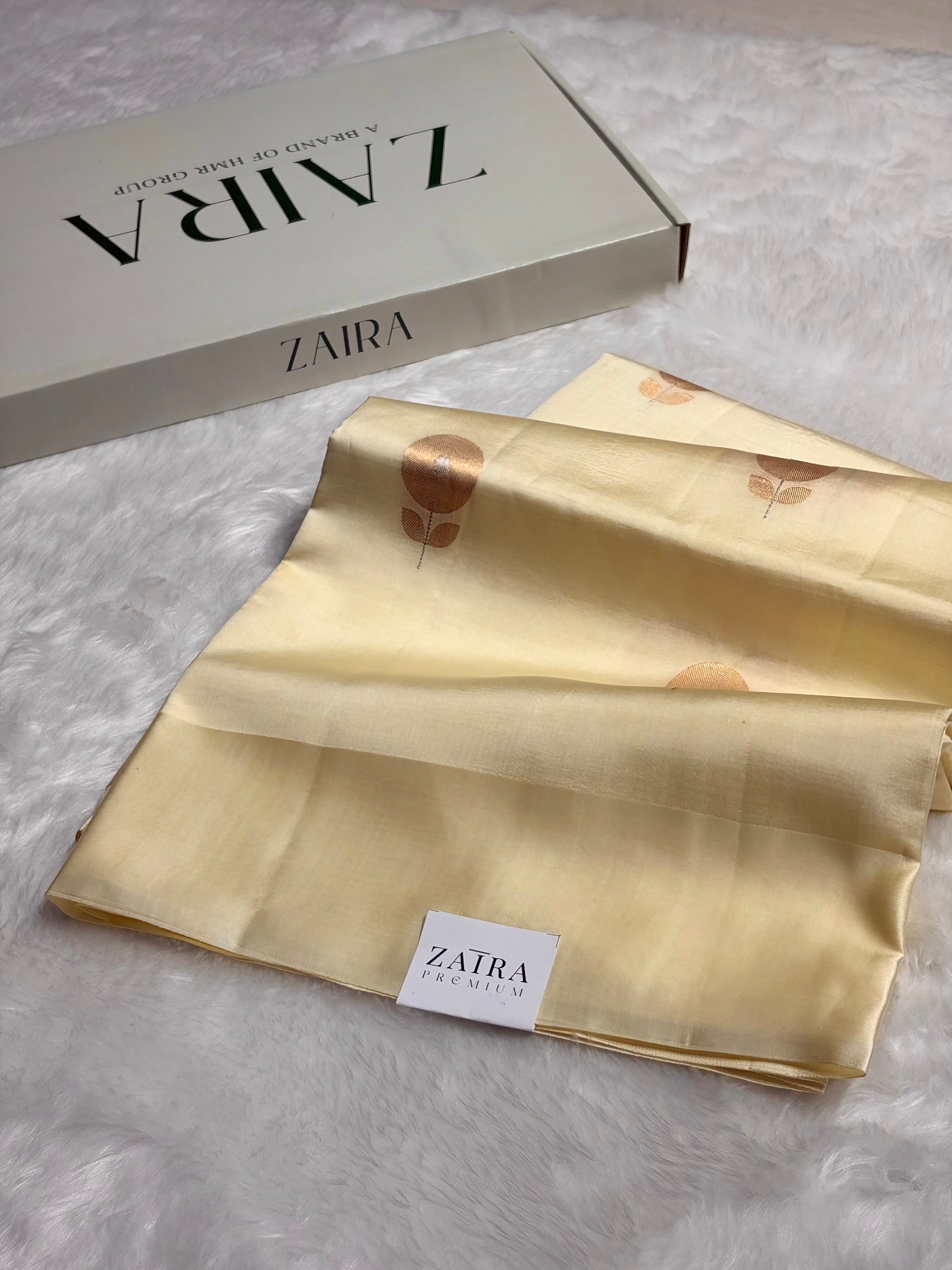 Cream Meena Boota Handwoven Raw Mango Silk RM-30