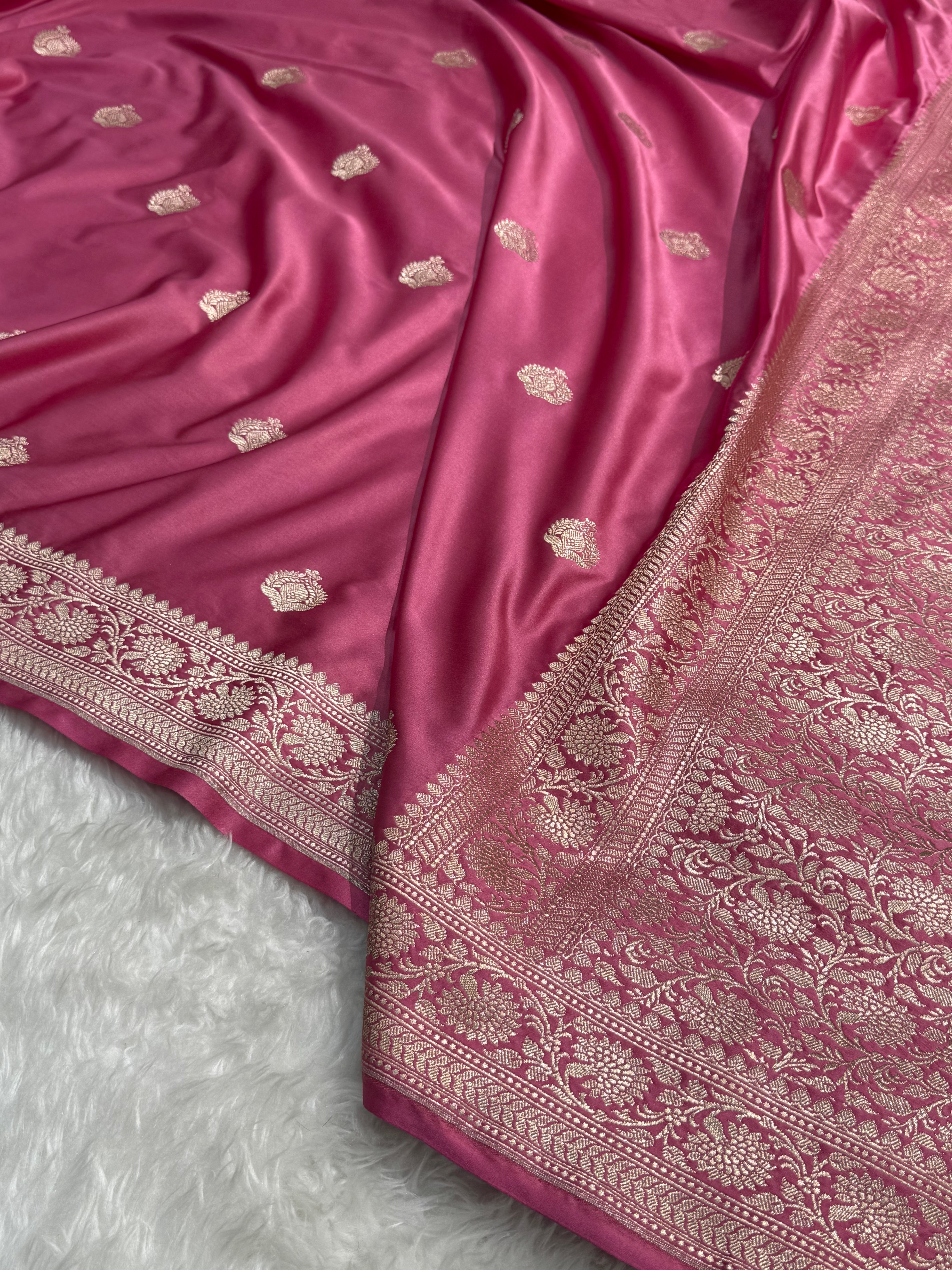Baby Pink Shade Mashru Silk Boota