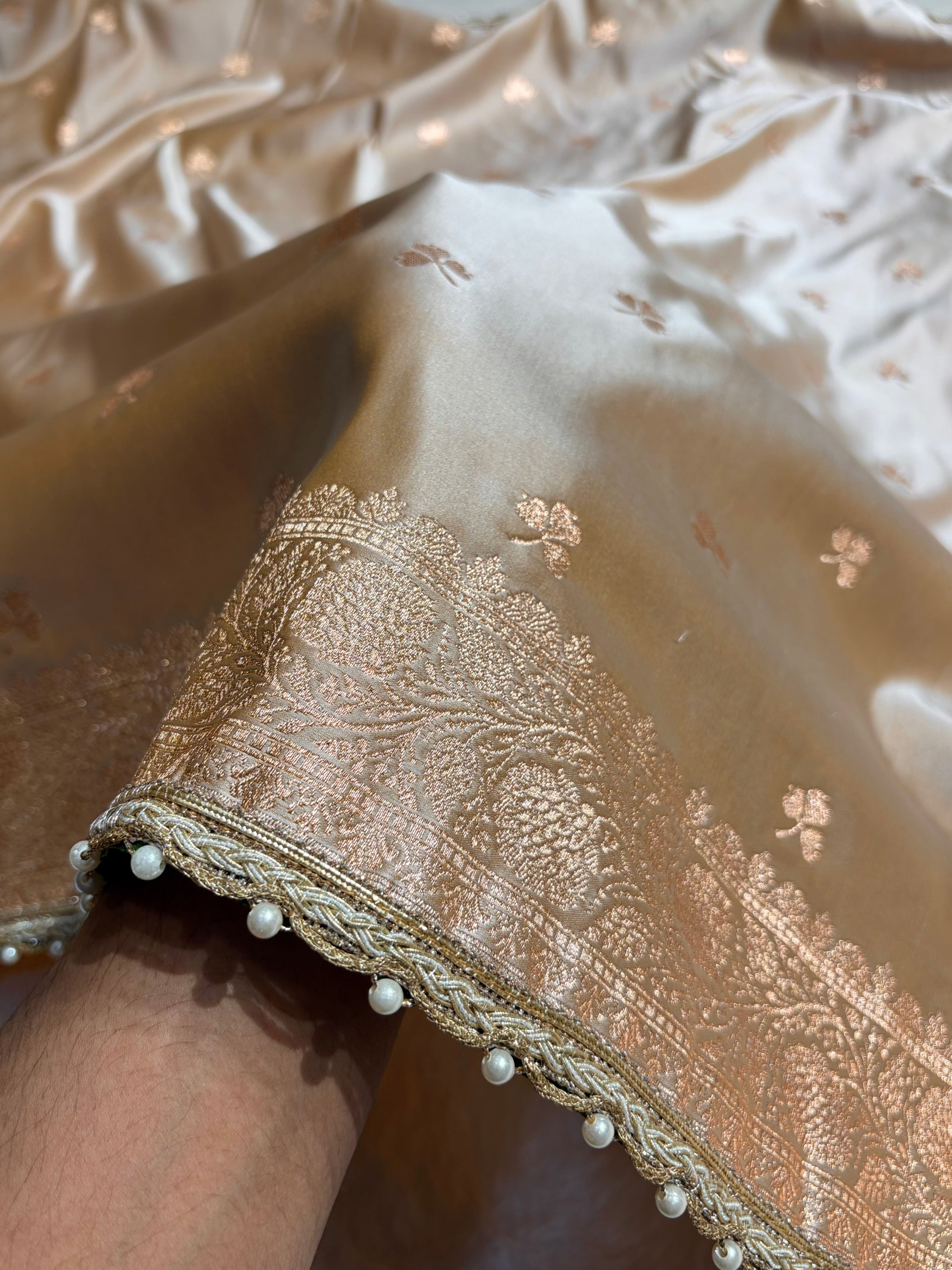 Tusser Booti Katan Silk With Gotta Patti Saree SKGP09