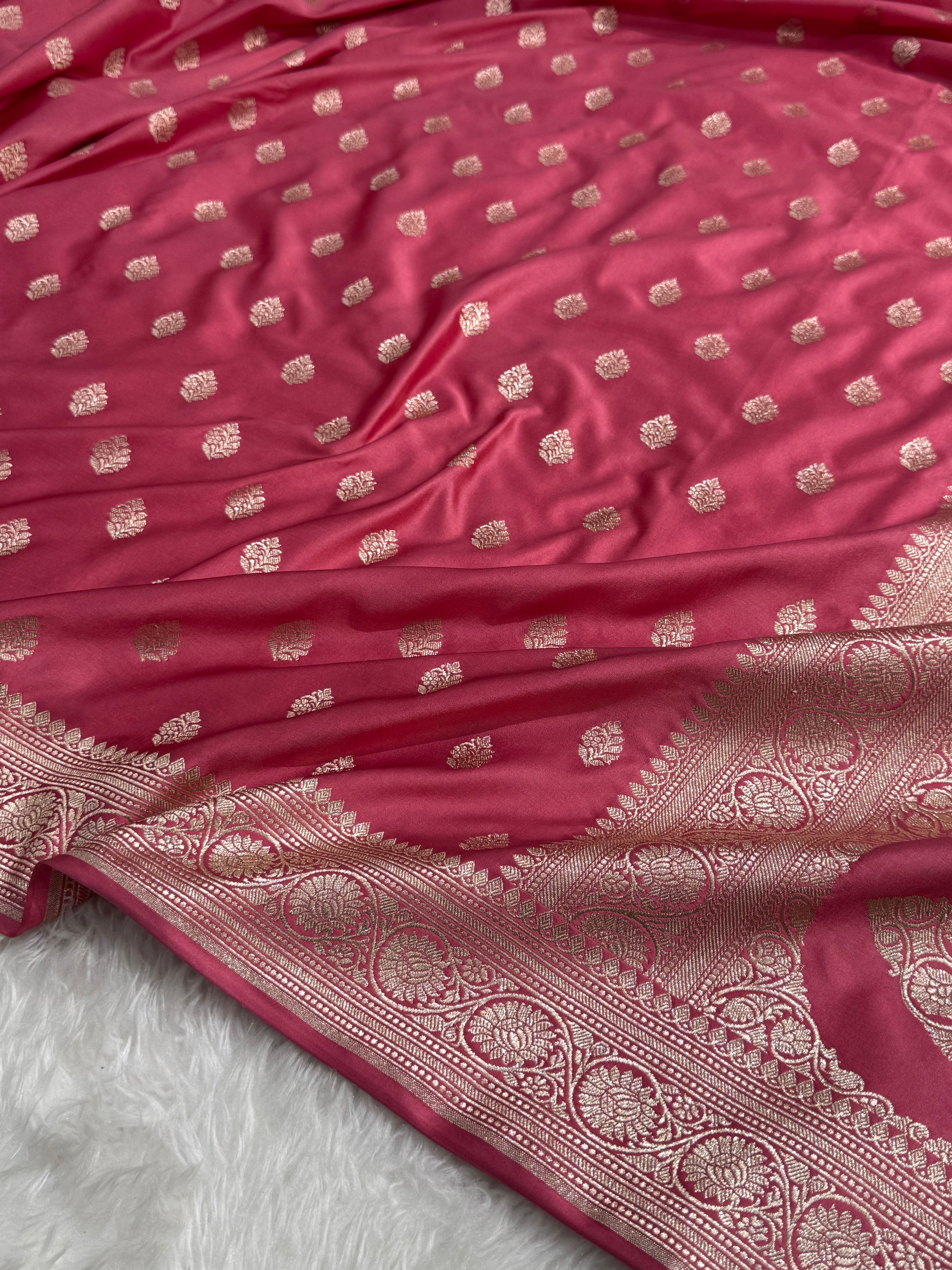 Blush Baby Pink Shade Mashru Silk Boota MS17