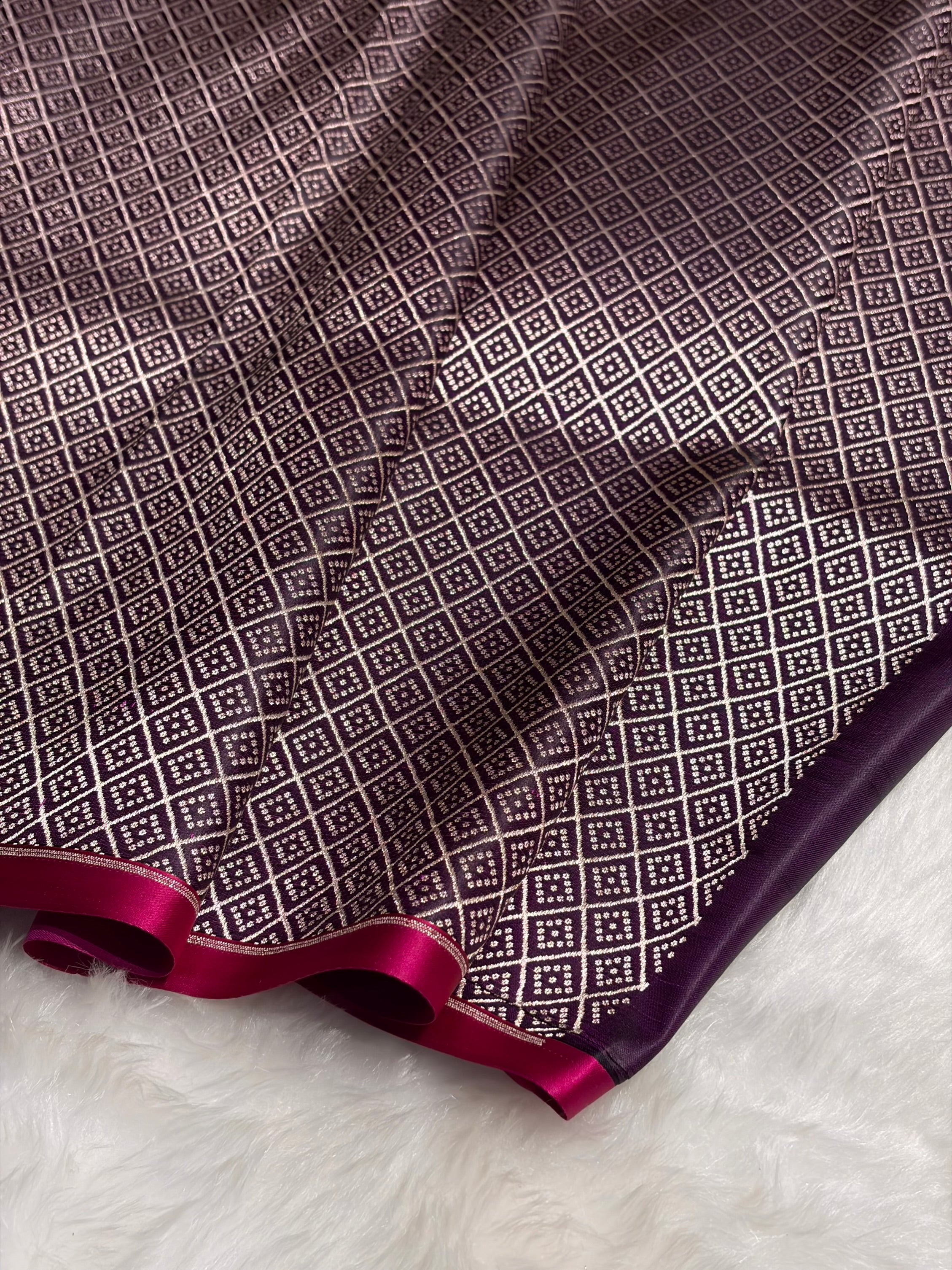 Wine Shades Floral Border Mashru Silk Saree MSM-62