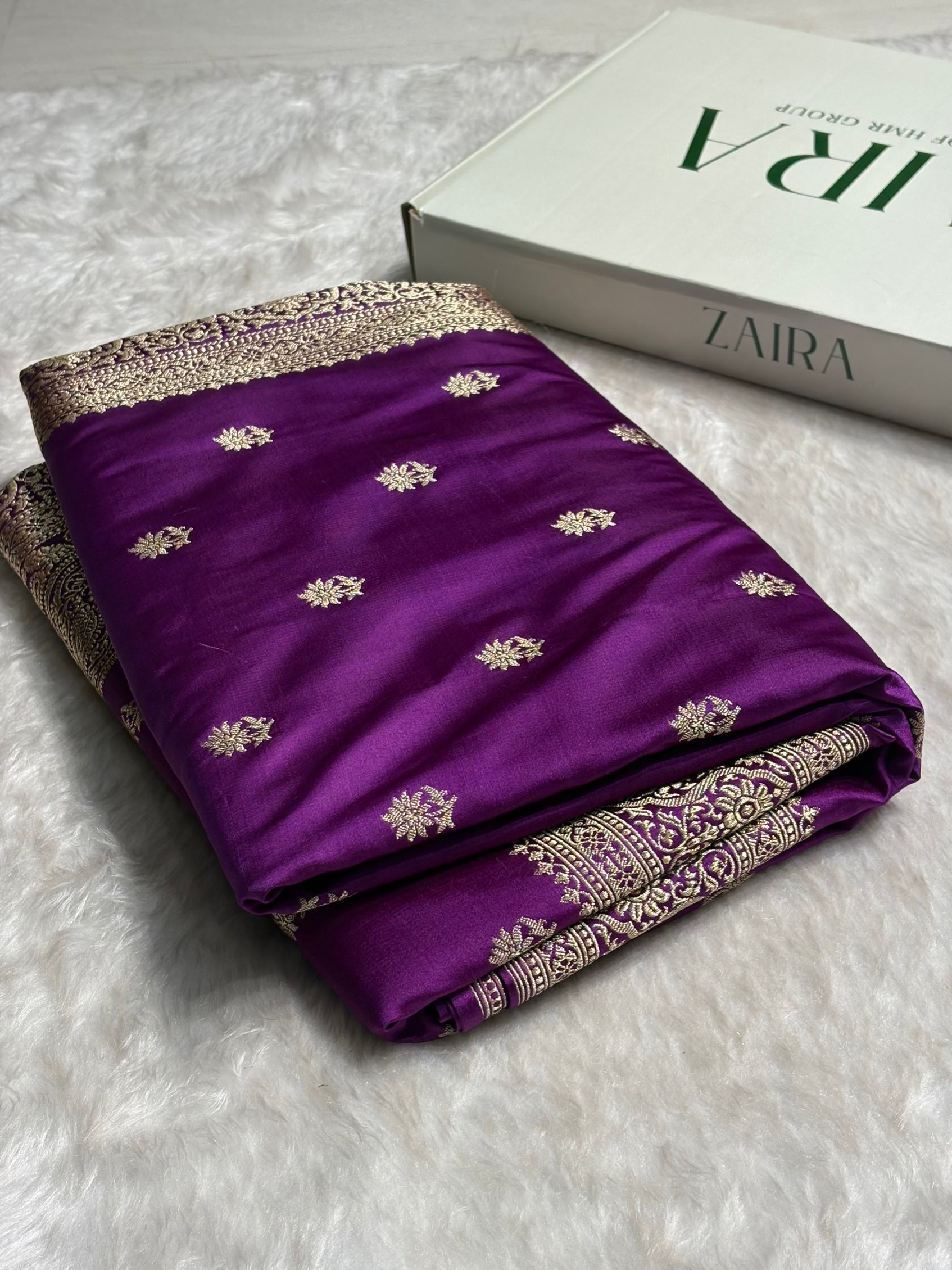 Magenta Floral Booti Katan Silk Saree SK62