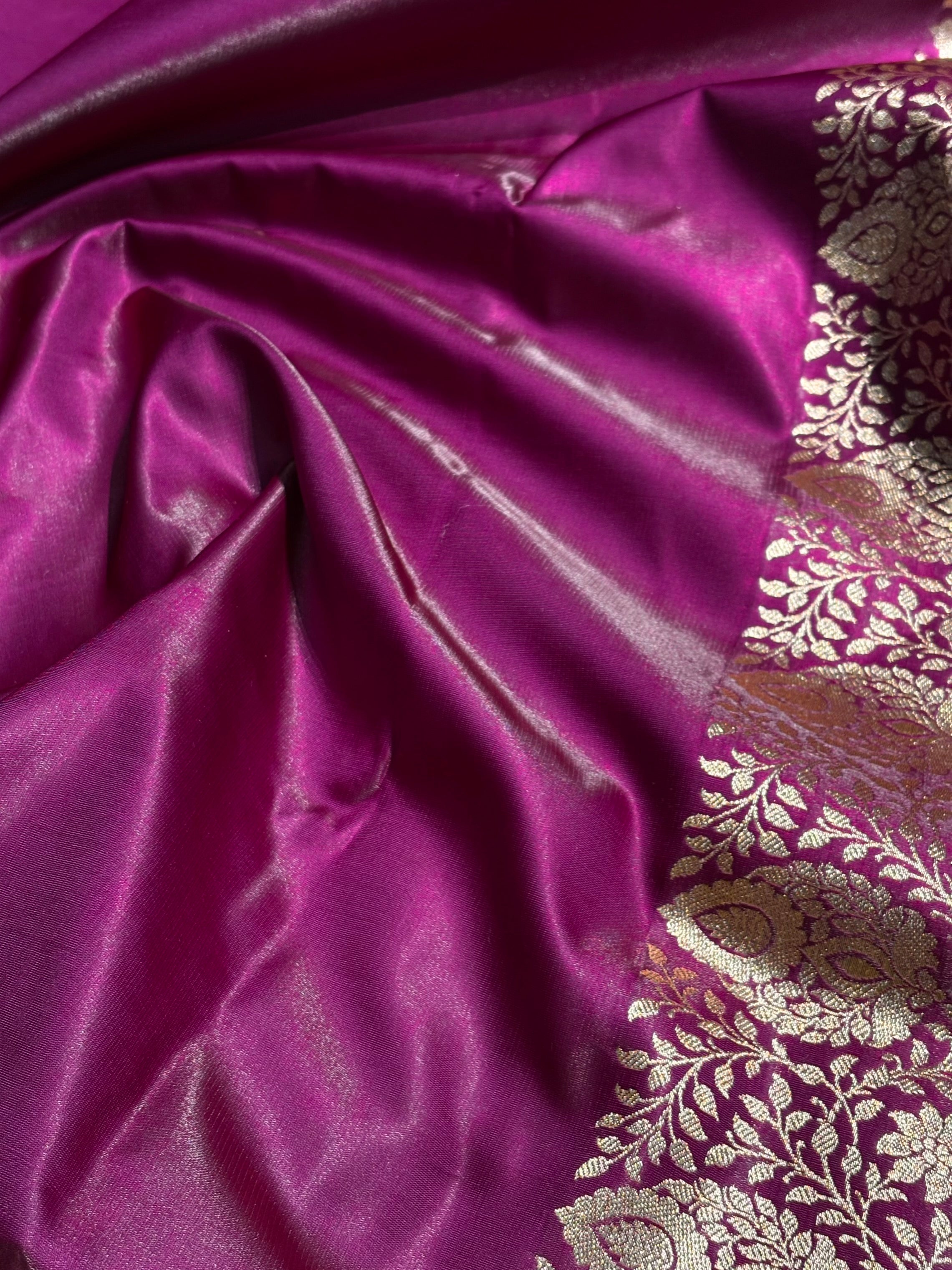 Ultra Light Weight Satin Silk Boota in Purple Shades SS31