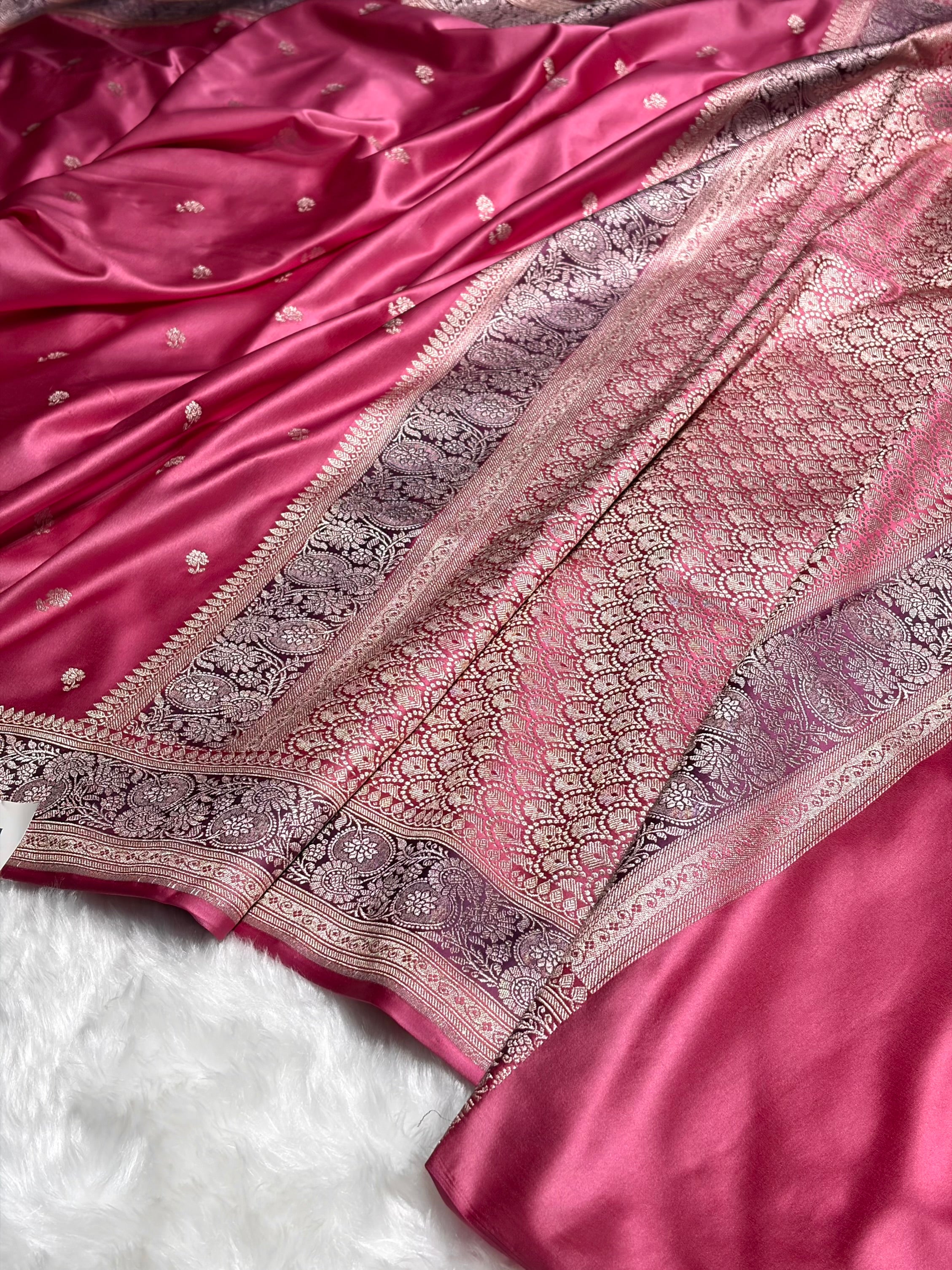 Baby Pink Shades Booti Mashru Silk Saree MS73