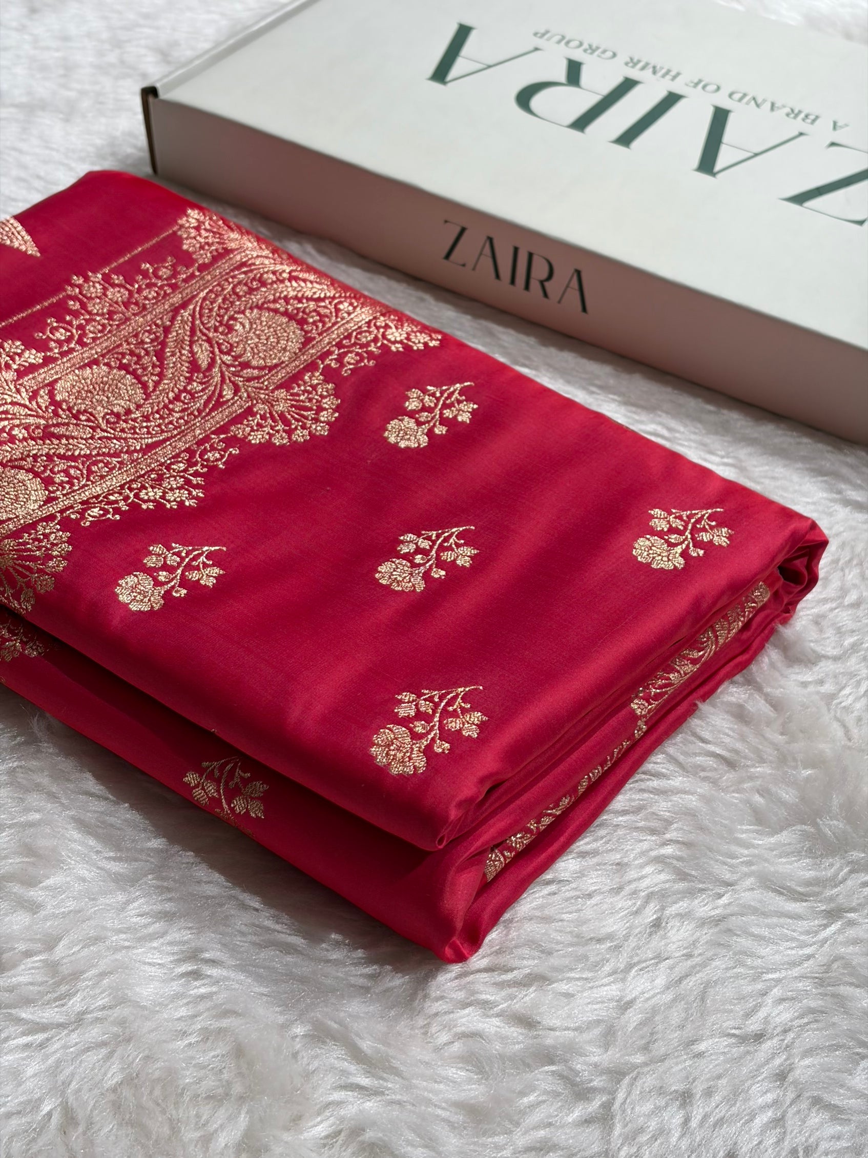 Banarasi Satin Katan Saree Booti PatterIn Cross Rani Shades SK135