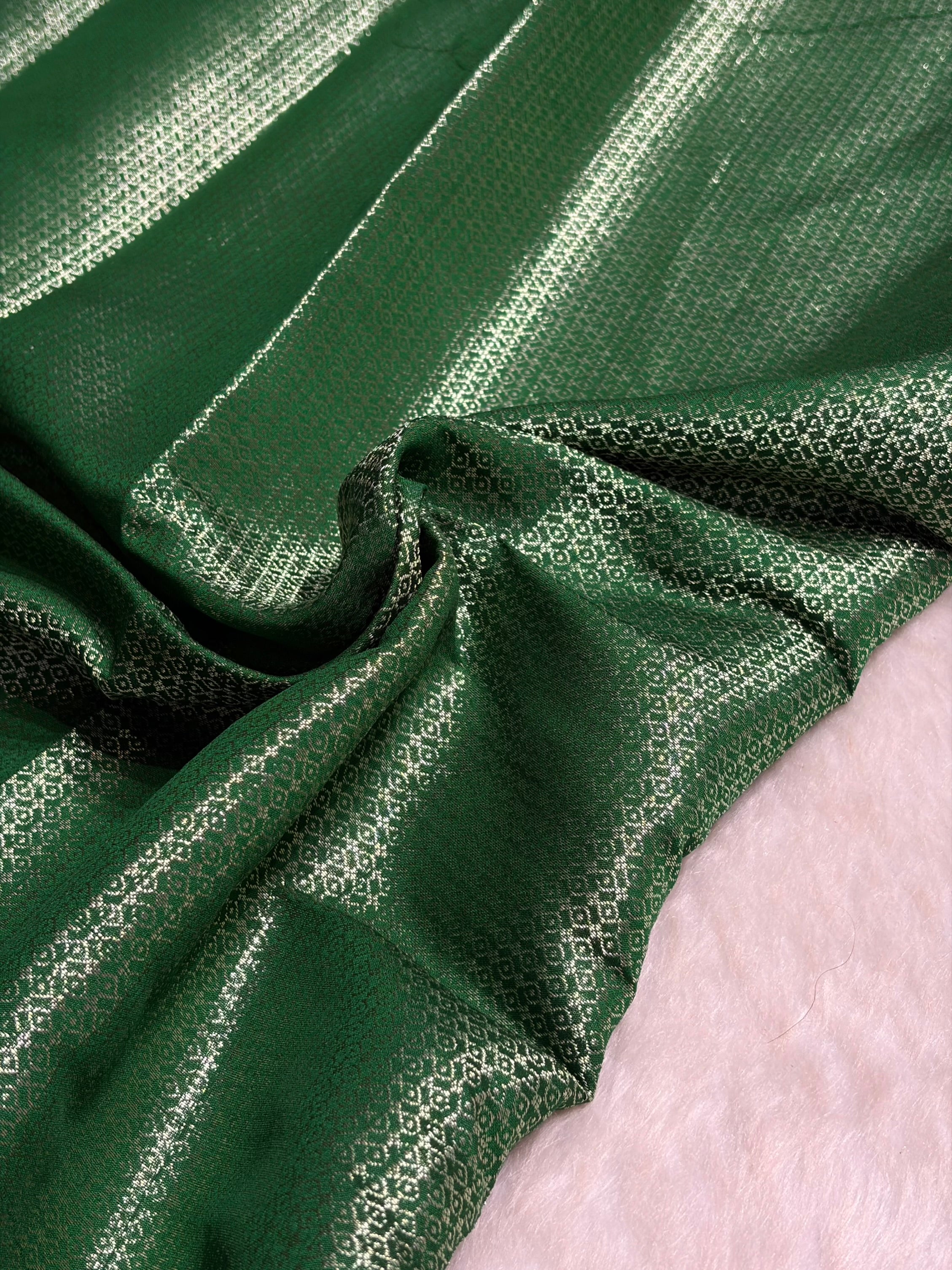 Minakari Bottle Green Shades Pure Chiniya Silk CH-01