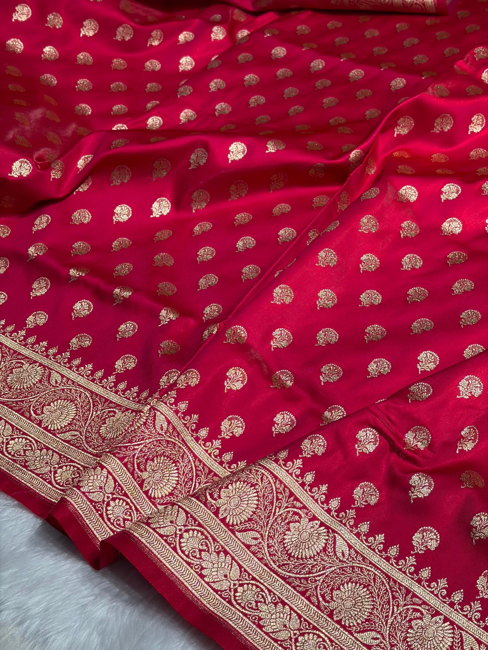 Satin Silk Booti in Cross Rani Shades