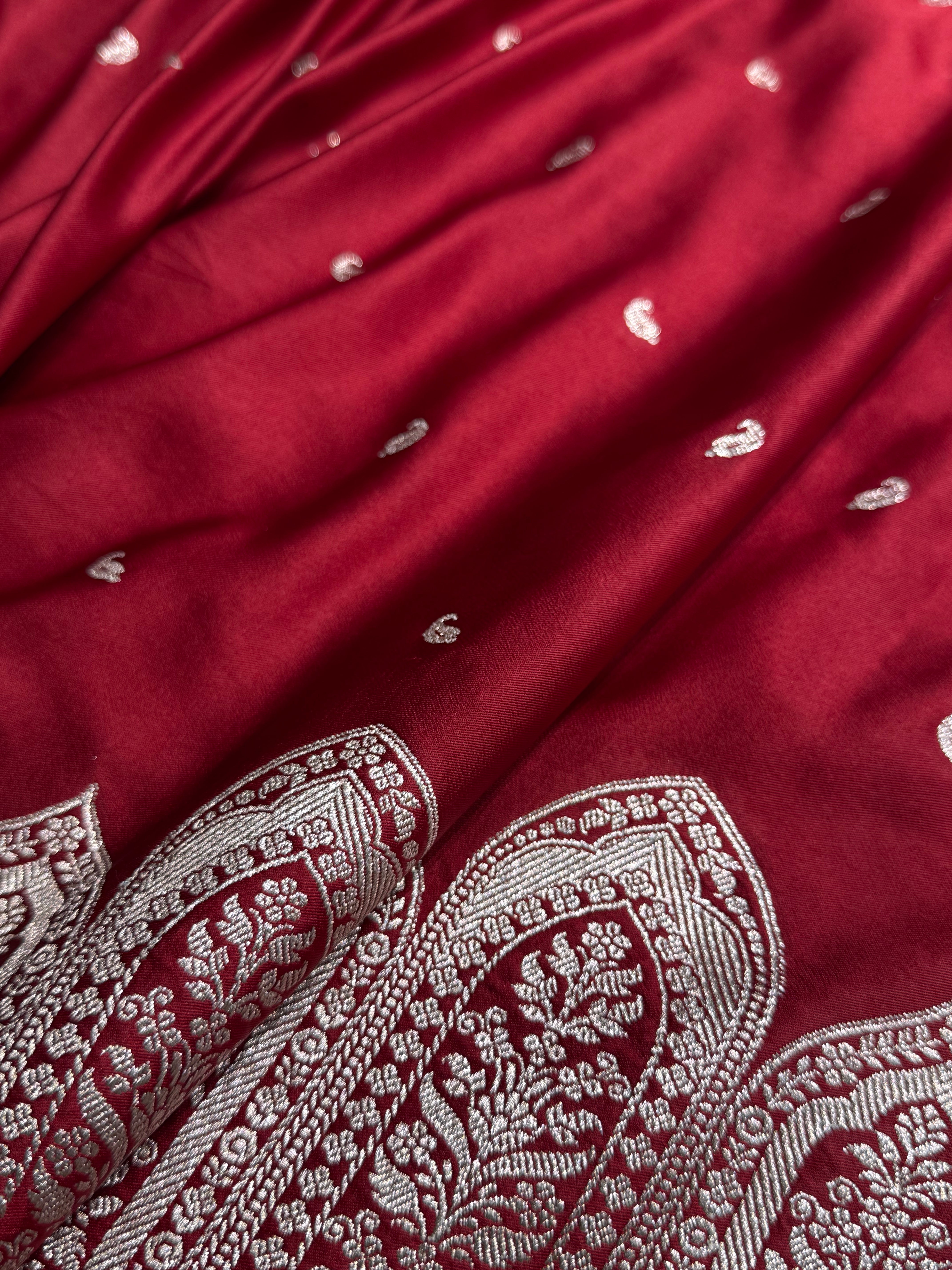 Skirt Border Maroon Mashru Silk Saree MS13