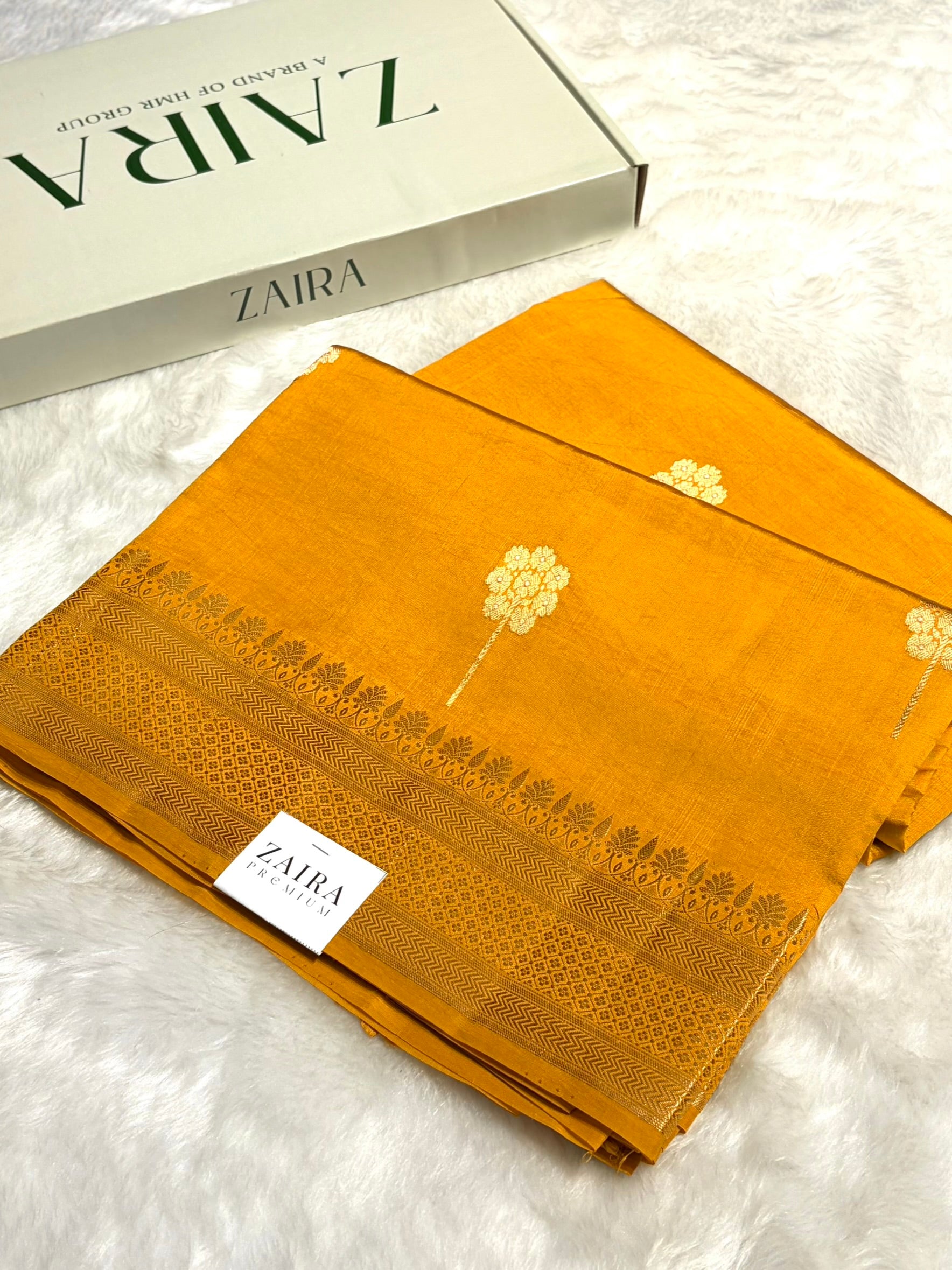 Mustard Shades Handwoven Pure Raw Mango Silk RM-47