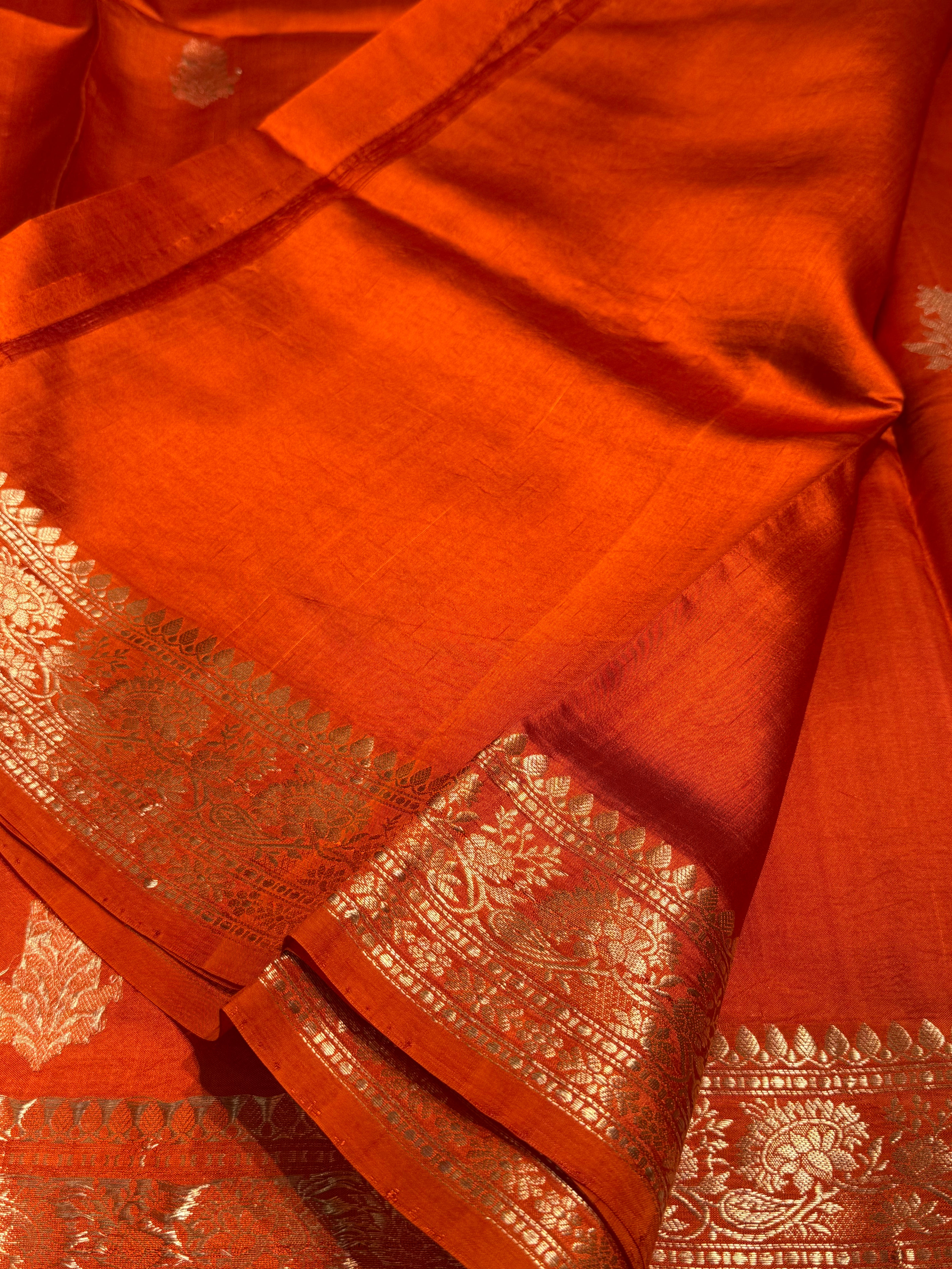 Orange Boota Handwoven Paper Mango Silk