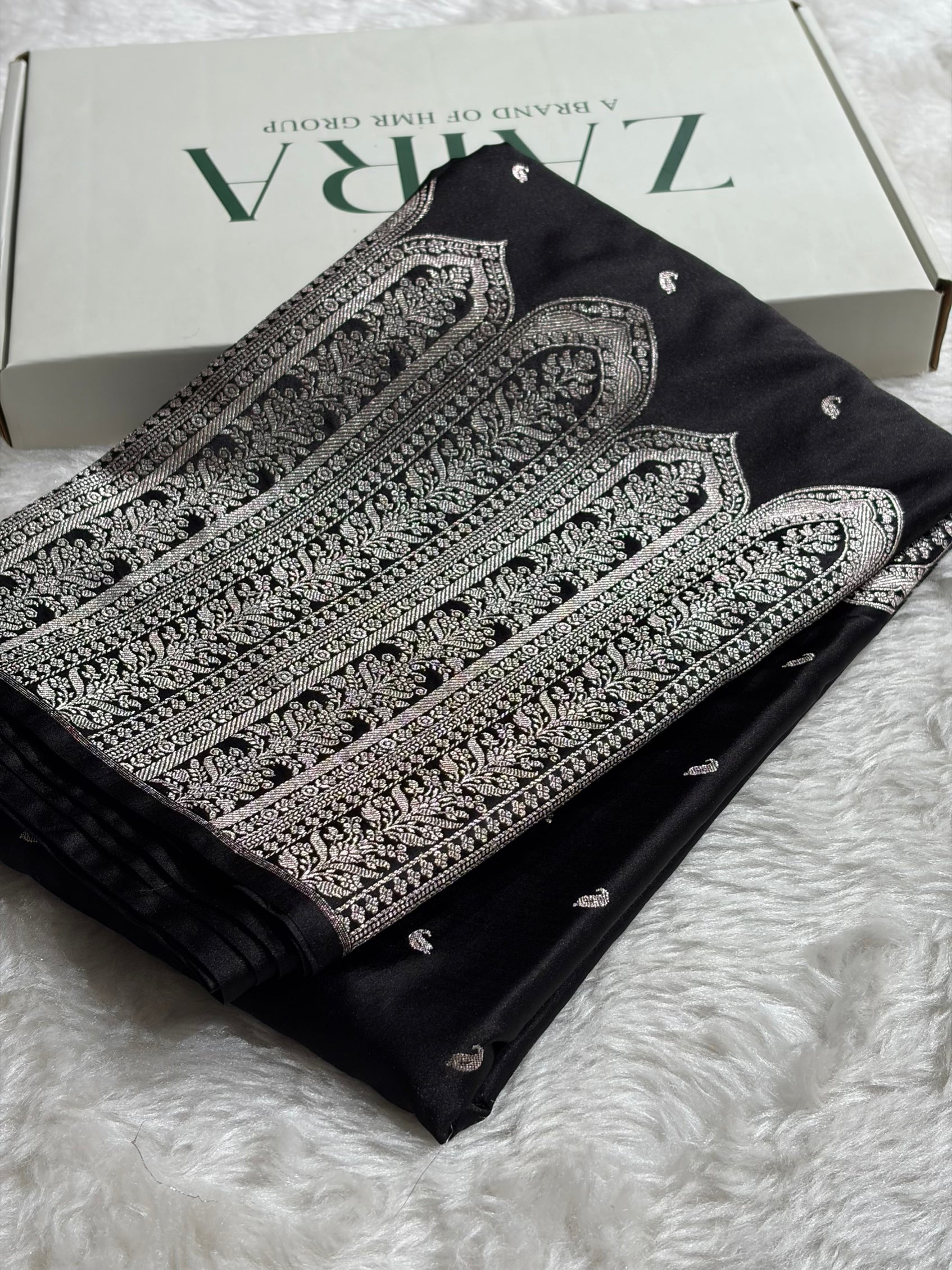 Skirt Border Bridal Black Mashru Silk Saree MS13