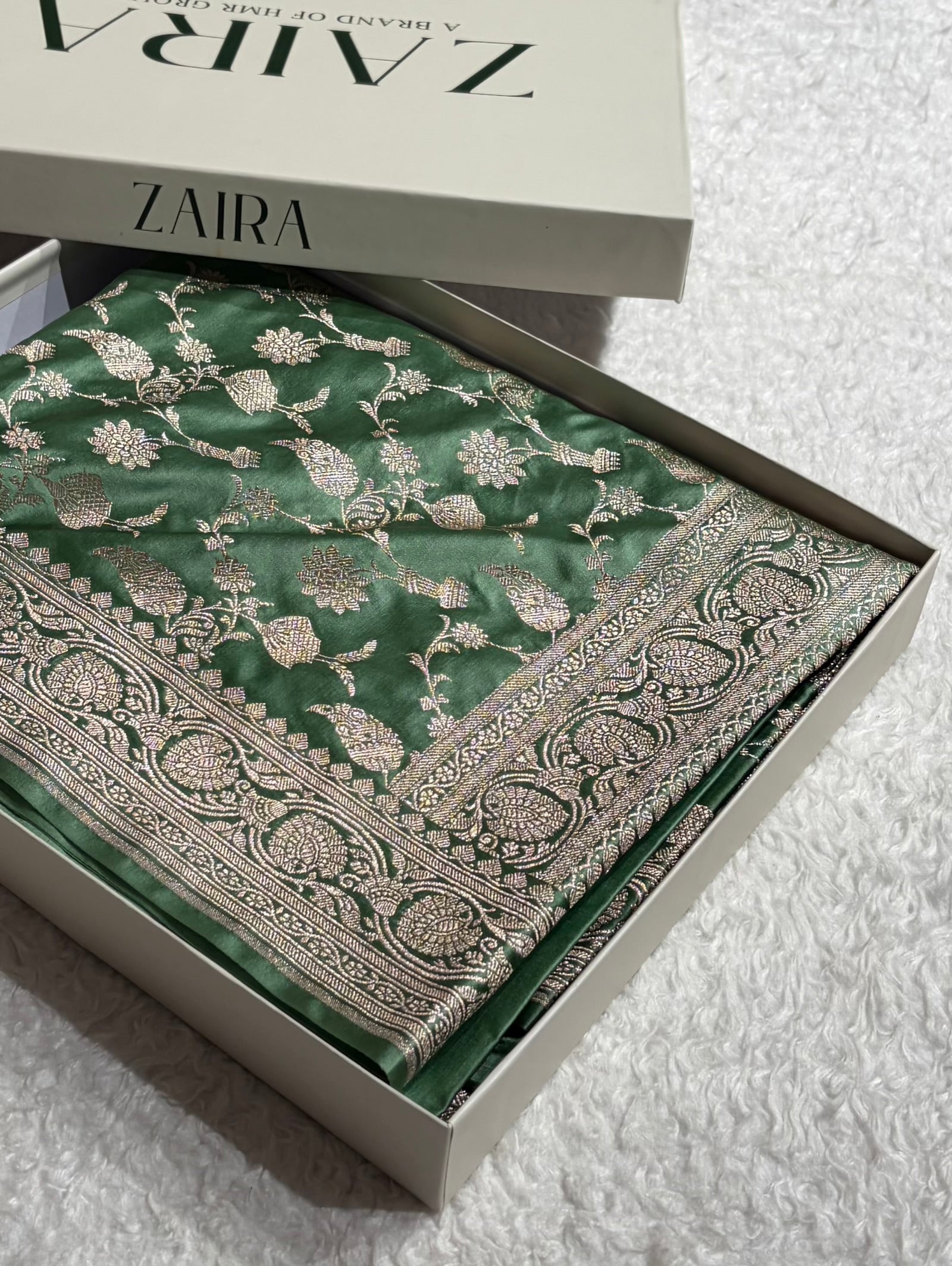 Banarasi Sea Green Shades Jaal Mashru Silk Saree MCS42