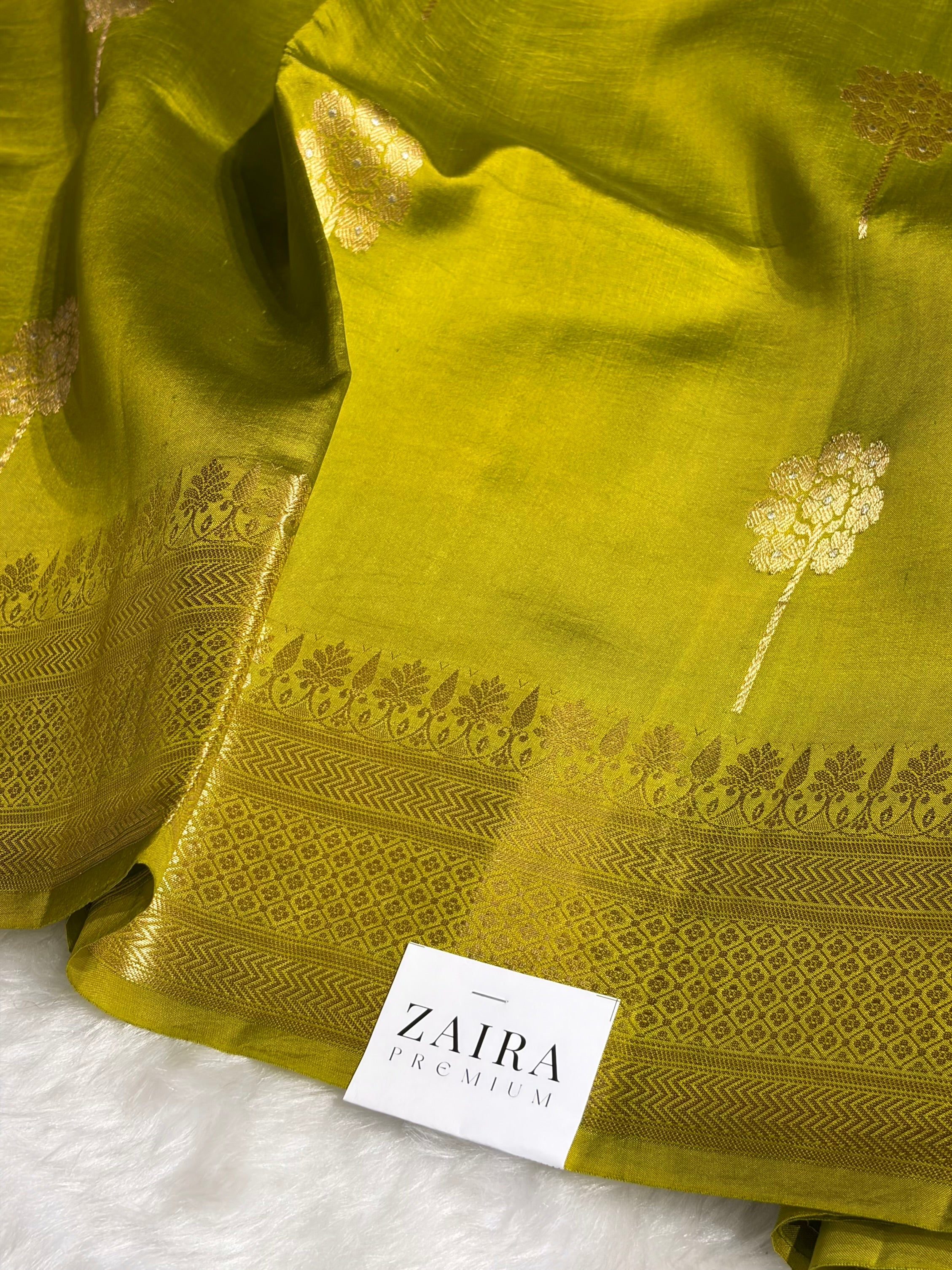 Liril Mehendi Shades Handwoven Pure Raw Mango Silk RM-47