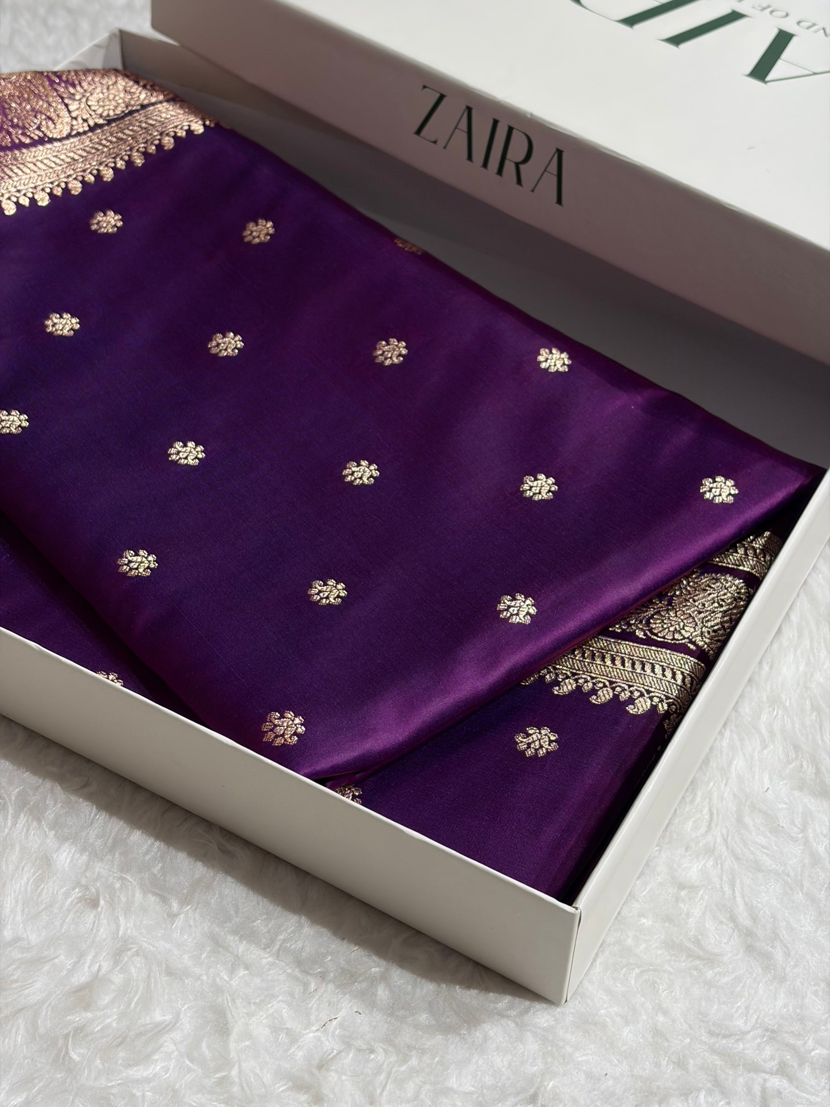 Banarasi Satin Katan Saree With Boota Pattern in Cross Wine Shades SK127