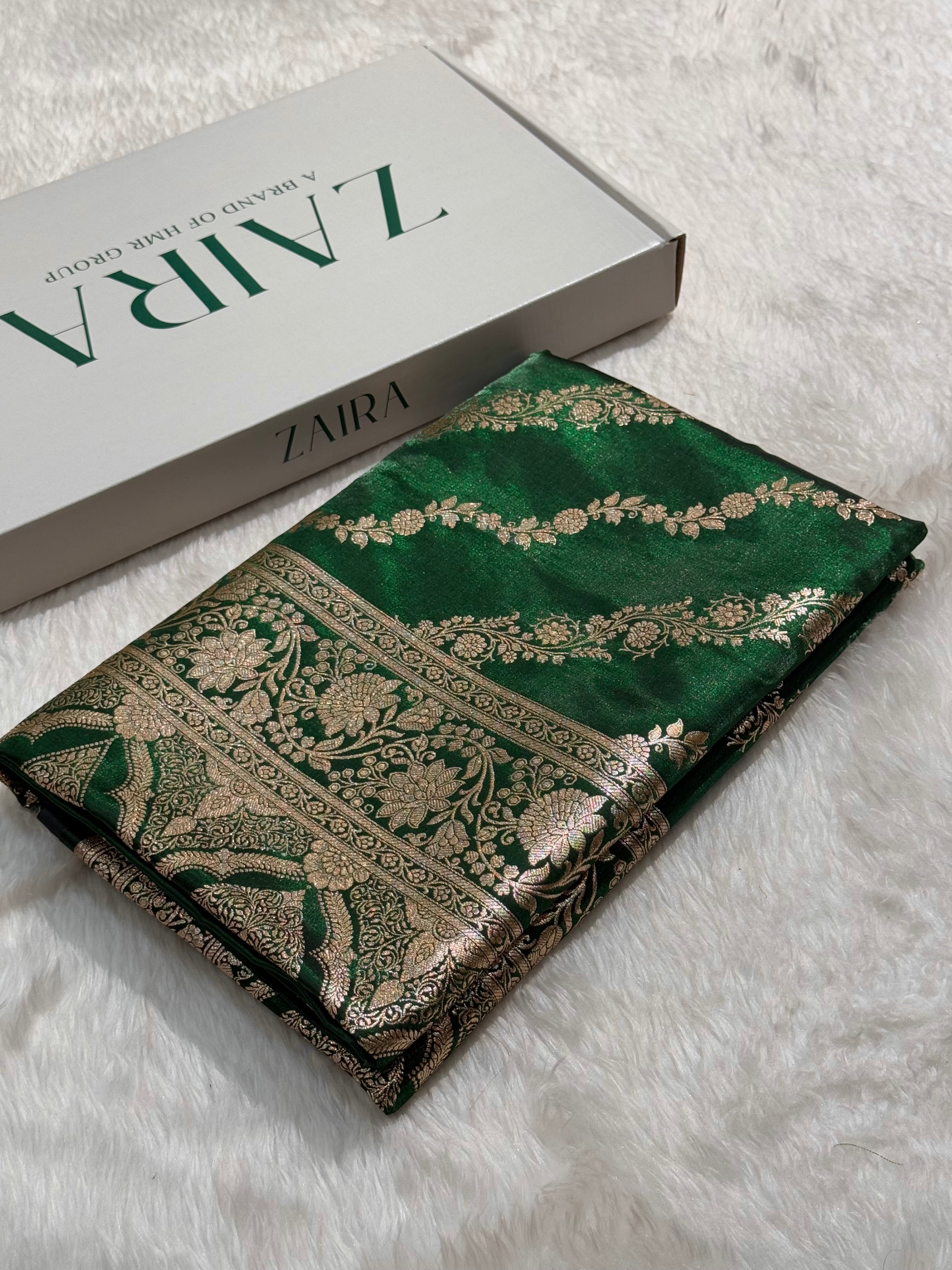 Ultra Light Weight Satin Silk BottleGreen Cross SS10