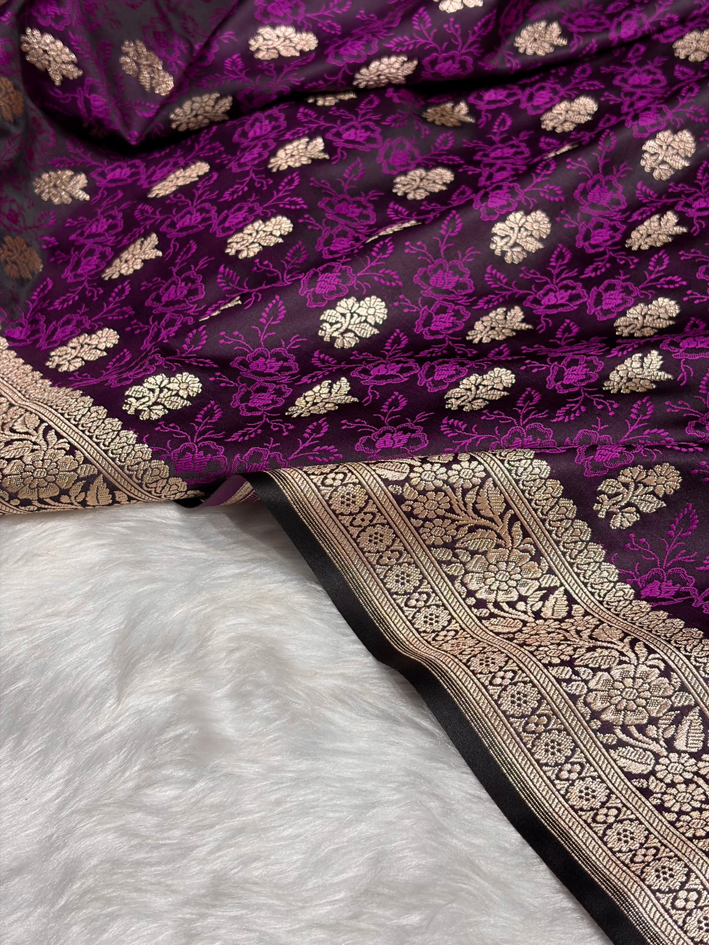 Dark Magenta Shades Tanchoi Motif Mashru Silk Saree MST-10