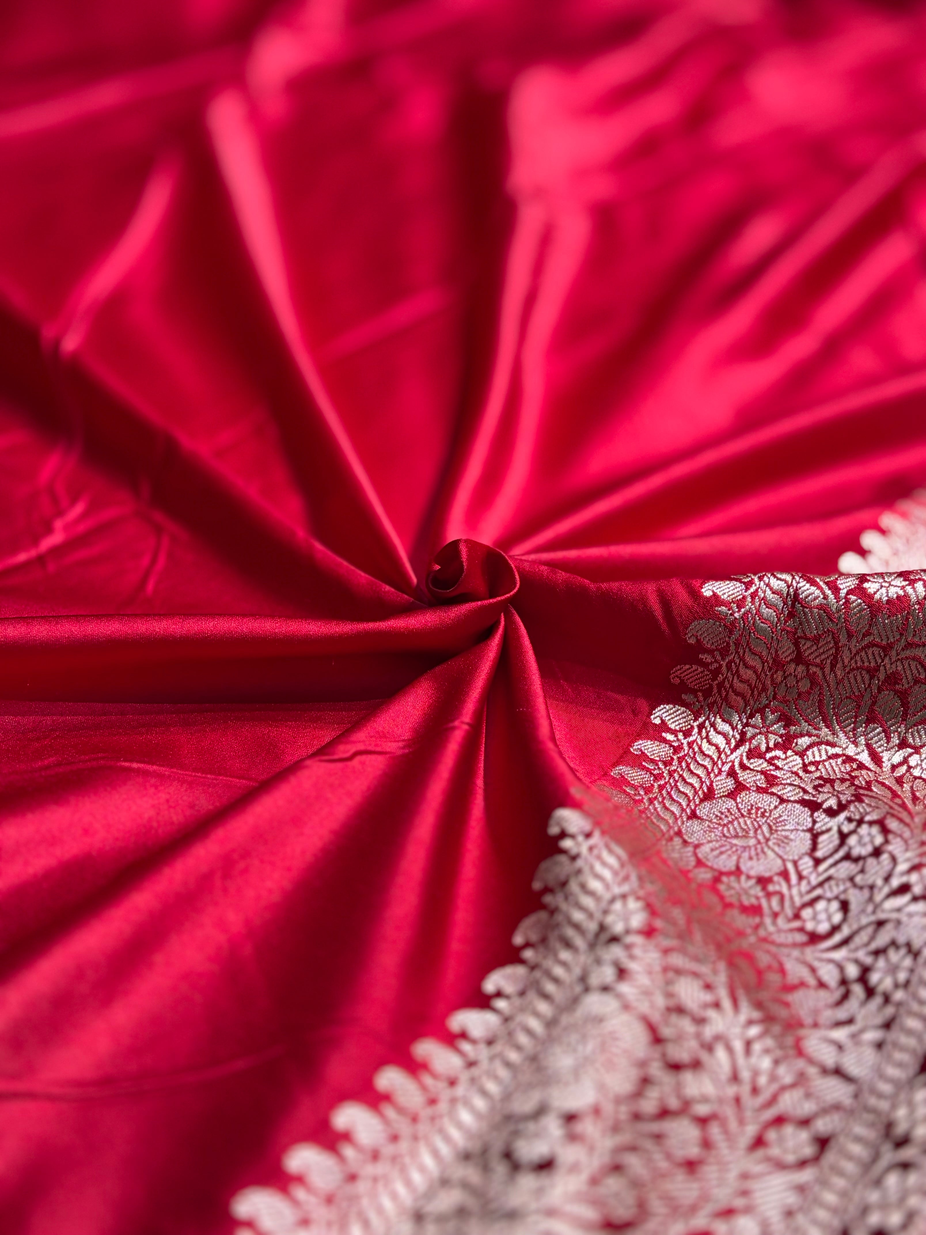 Maroon Tree Boota Motif Mashru Silk Saree MS19