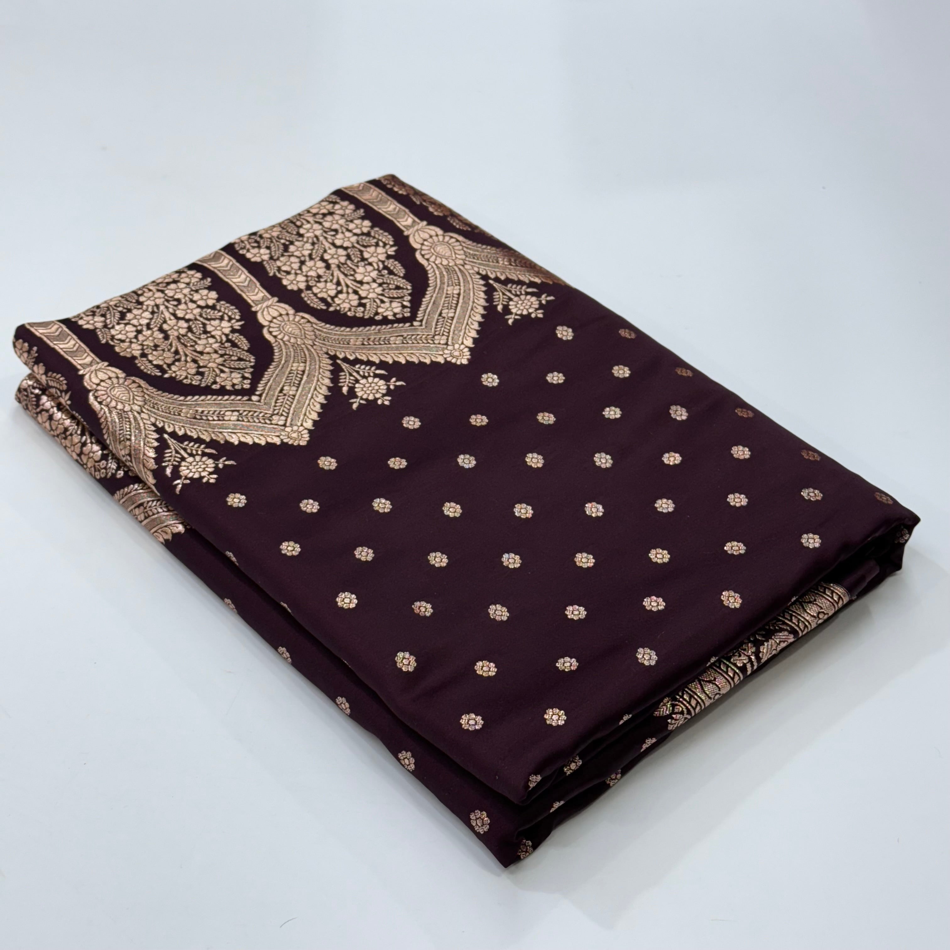 Katan Silk Saree In Chocolate Shades SK01