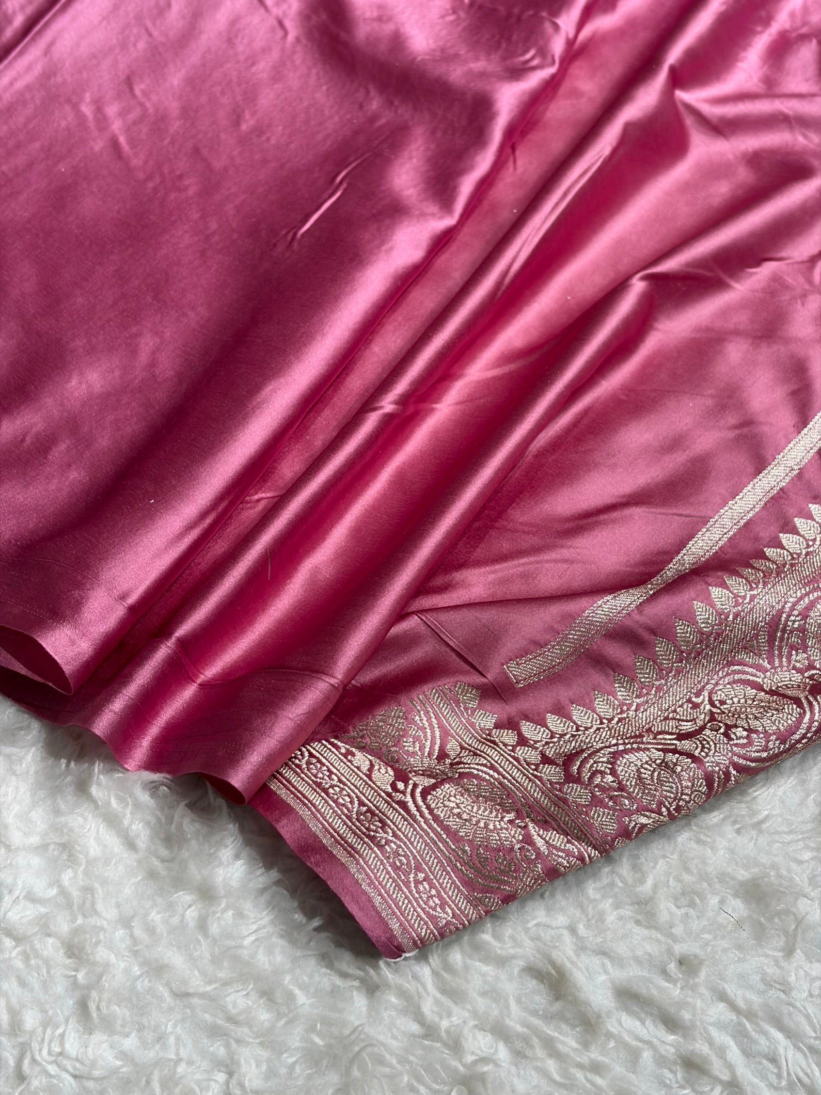 Mauve Pink Shades Jaal Mashru Silk Saree MS42
