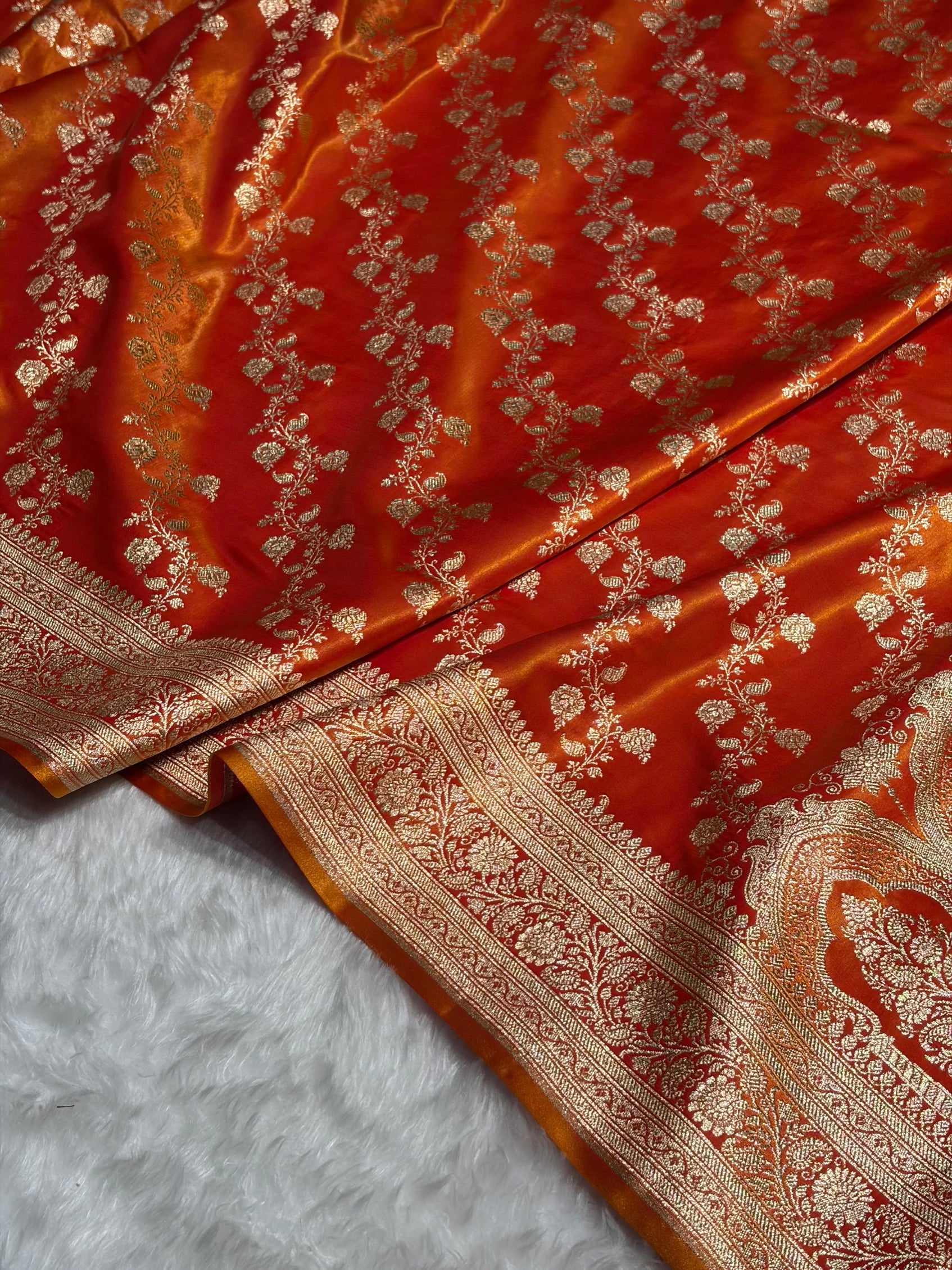 Ultra Light Weight Satin Silk Cross in FIRE GOLD Shades