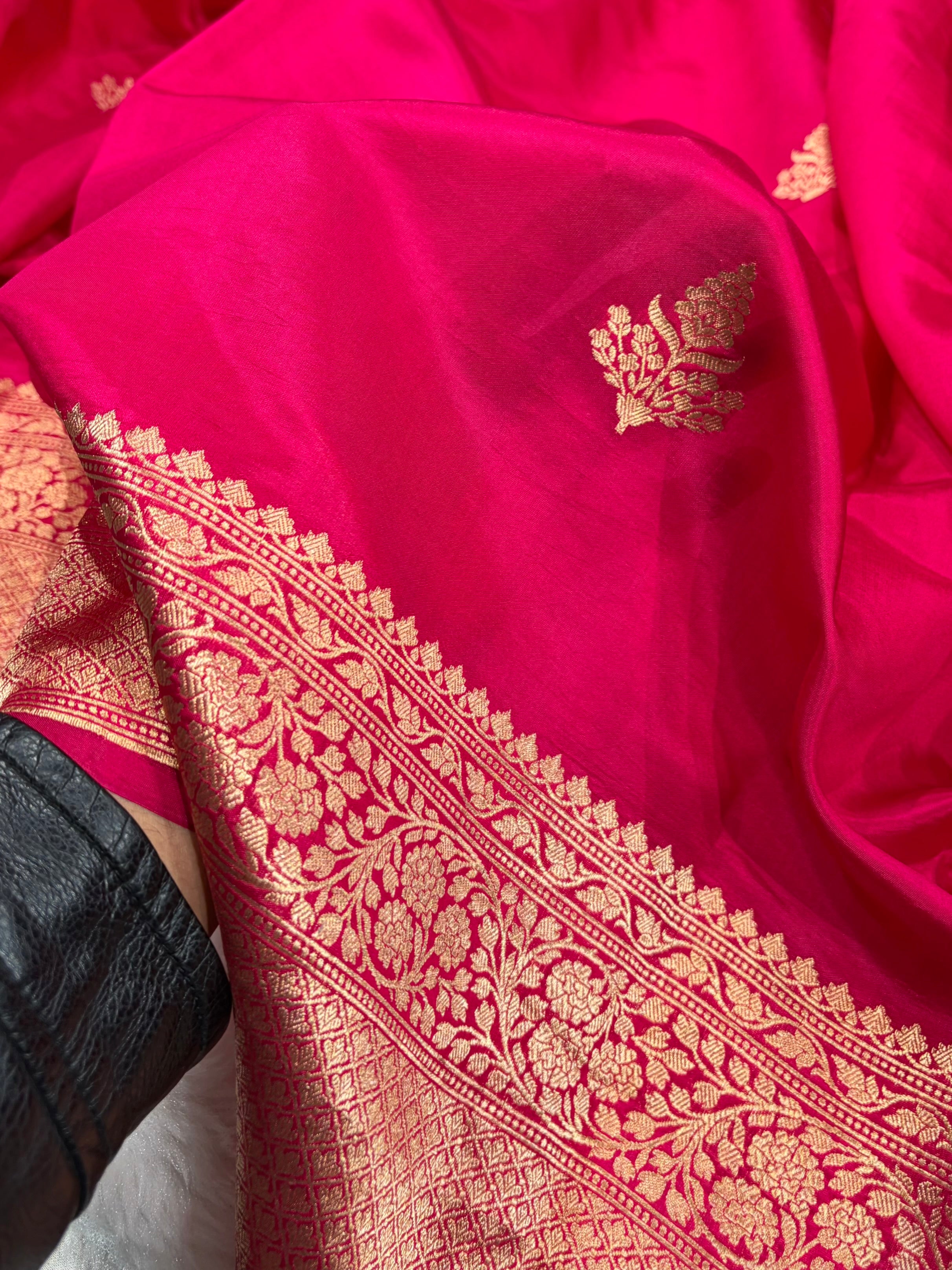 Banarasi Rani Boota Handwoven Pure Paper Silk RM-86