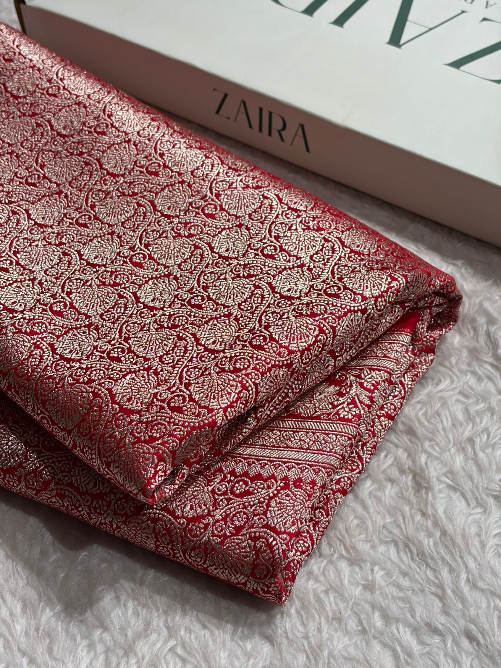 Banarasi Red Shades Brocade Mashru Silk Saree MS84